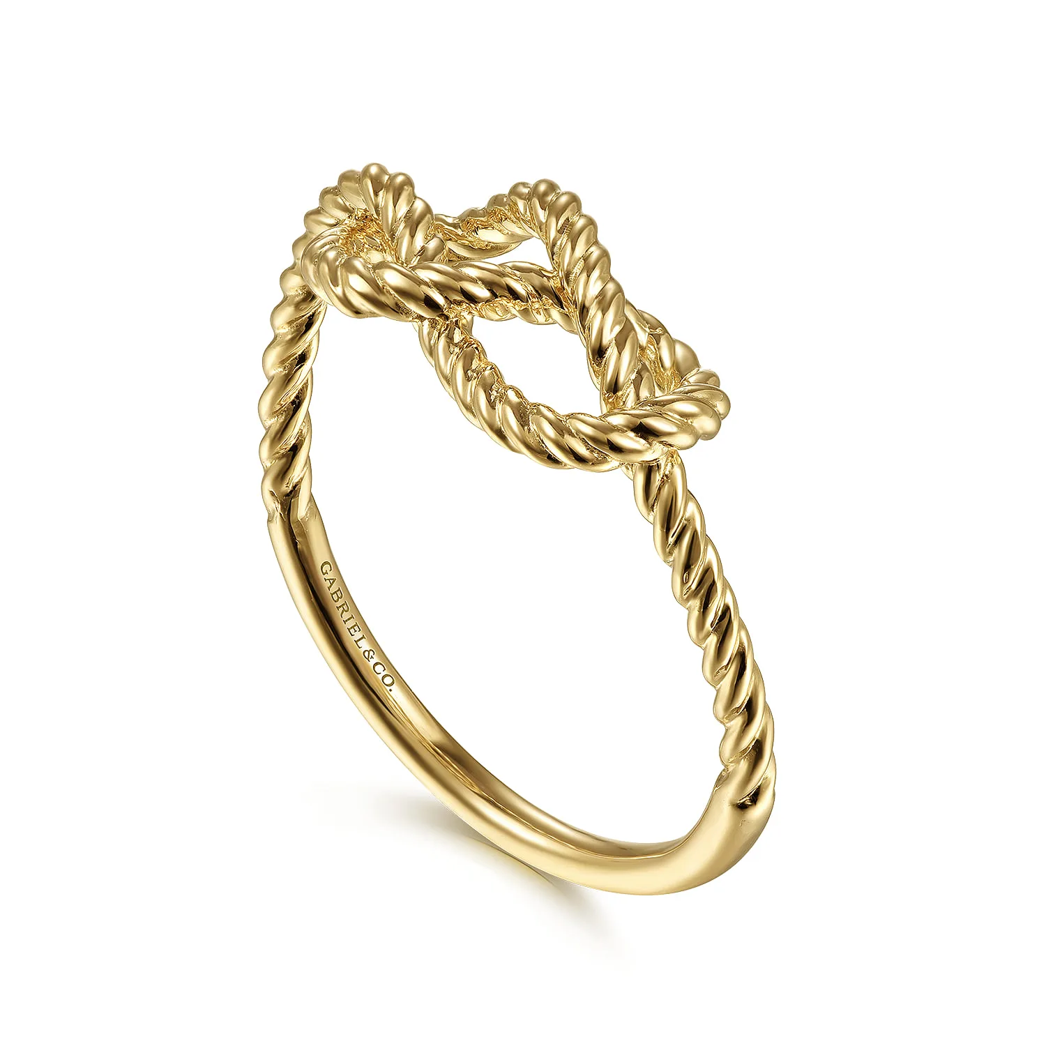 Twisted Rope Pretzel Ring in 14K Yellow Gold, photograph 3
