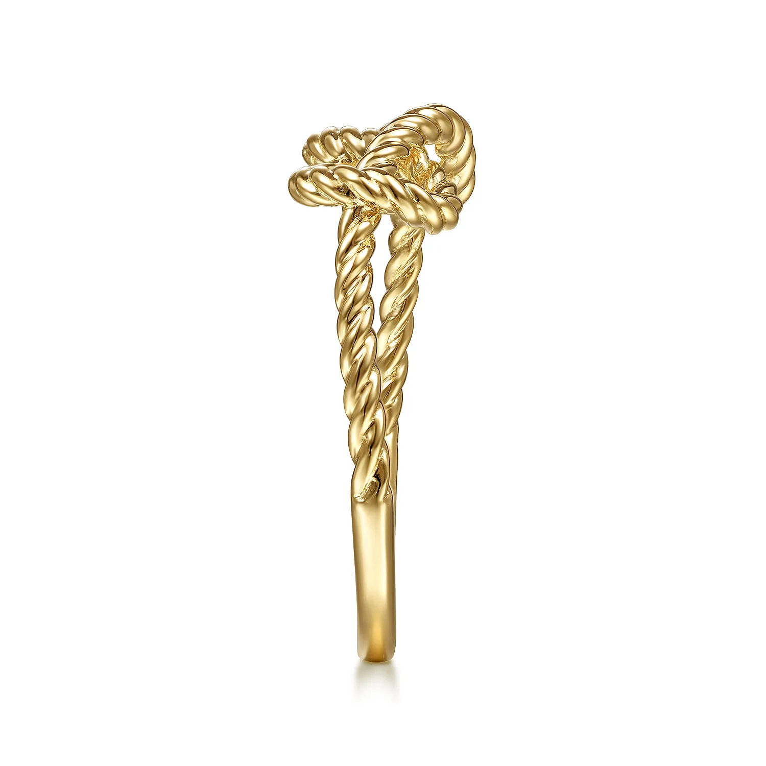 Twisted Rope Pretzel Ring in 14K Yellow Gold, photograph 4