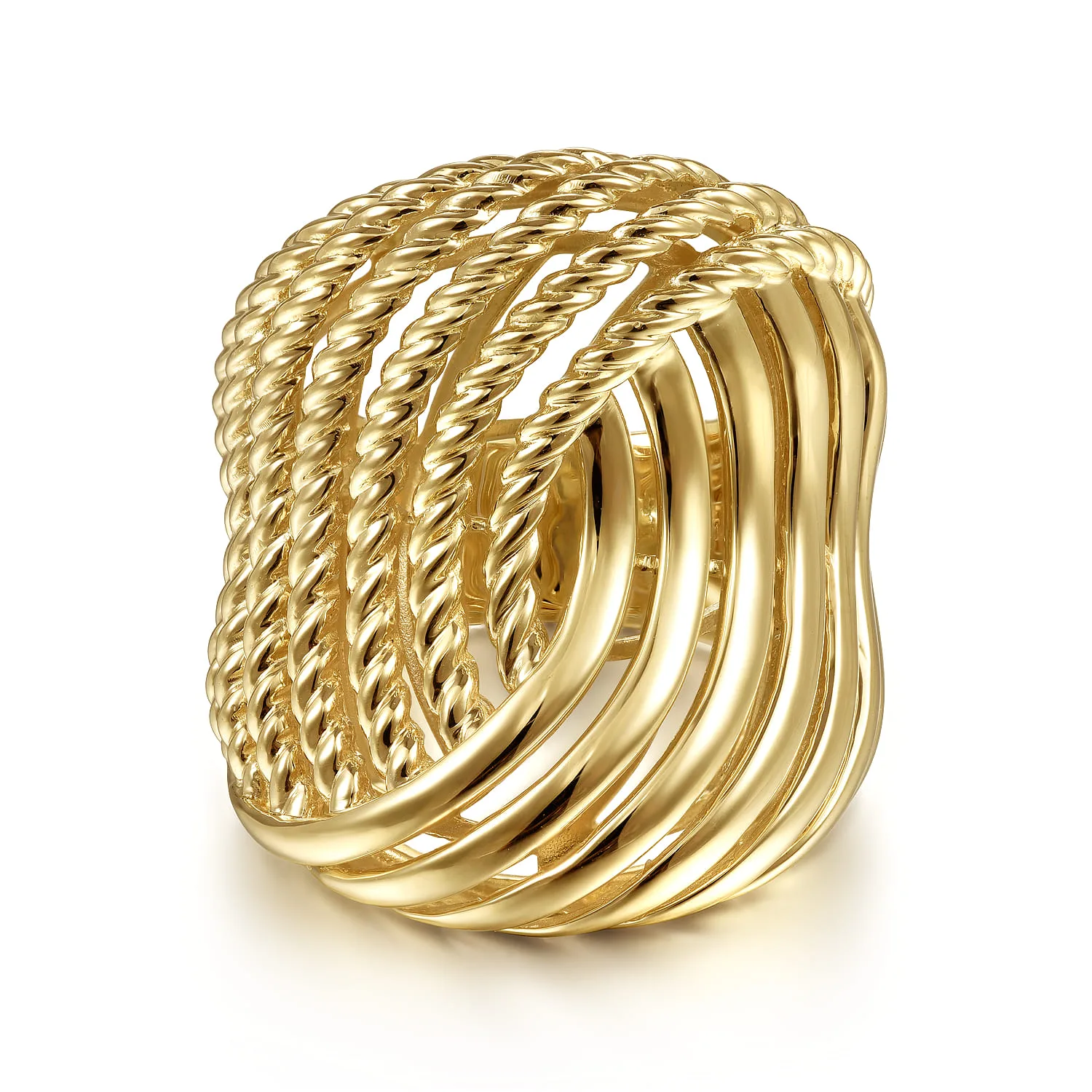 Twisted Rope Abstract Ring
