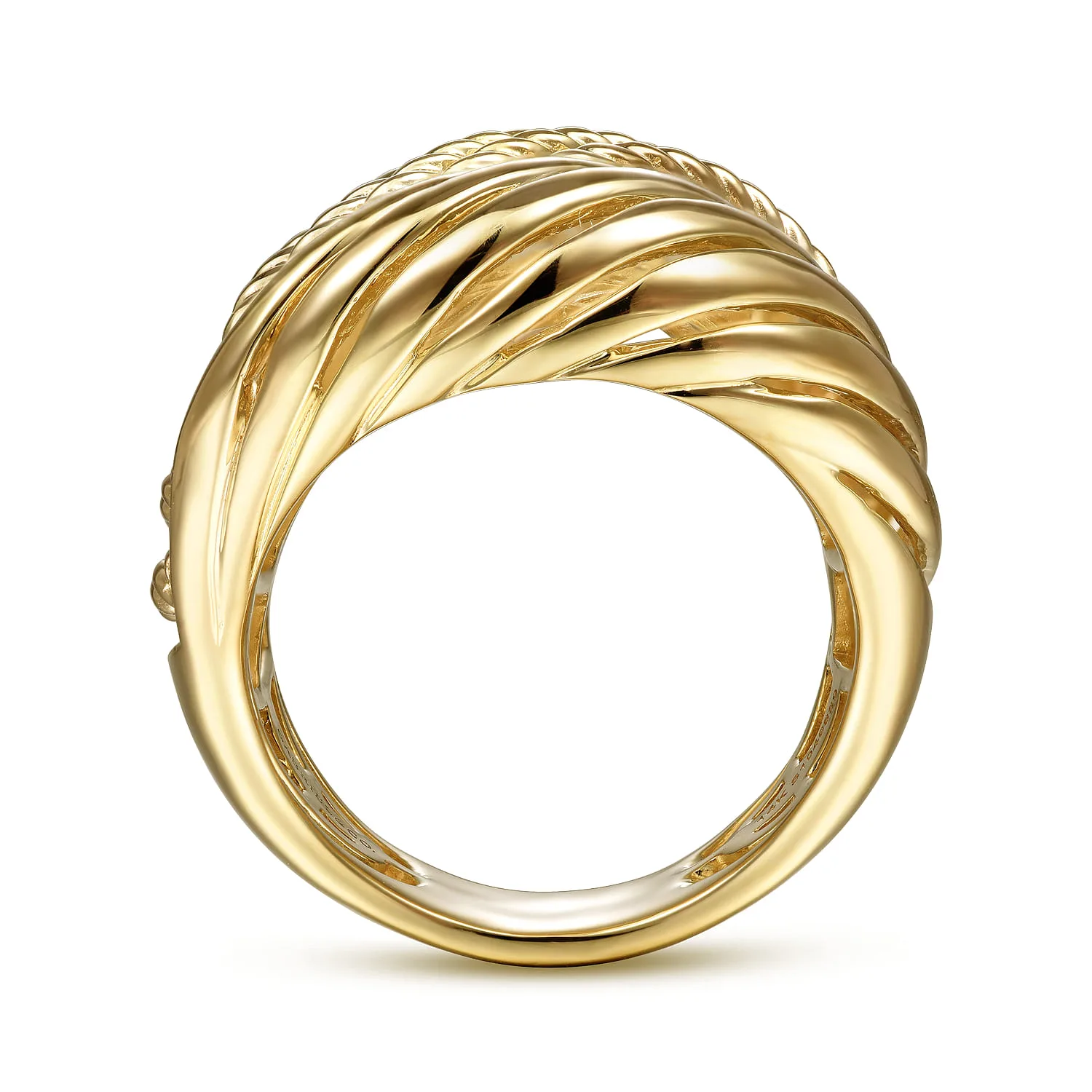 Twisted Rope Abstract Ring in 14K Yellow Gold, photograph 2
