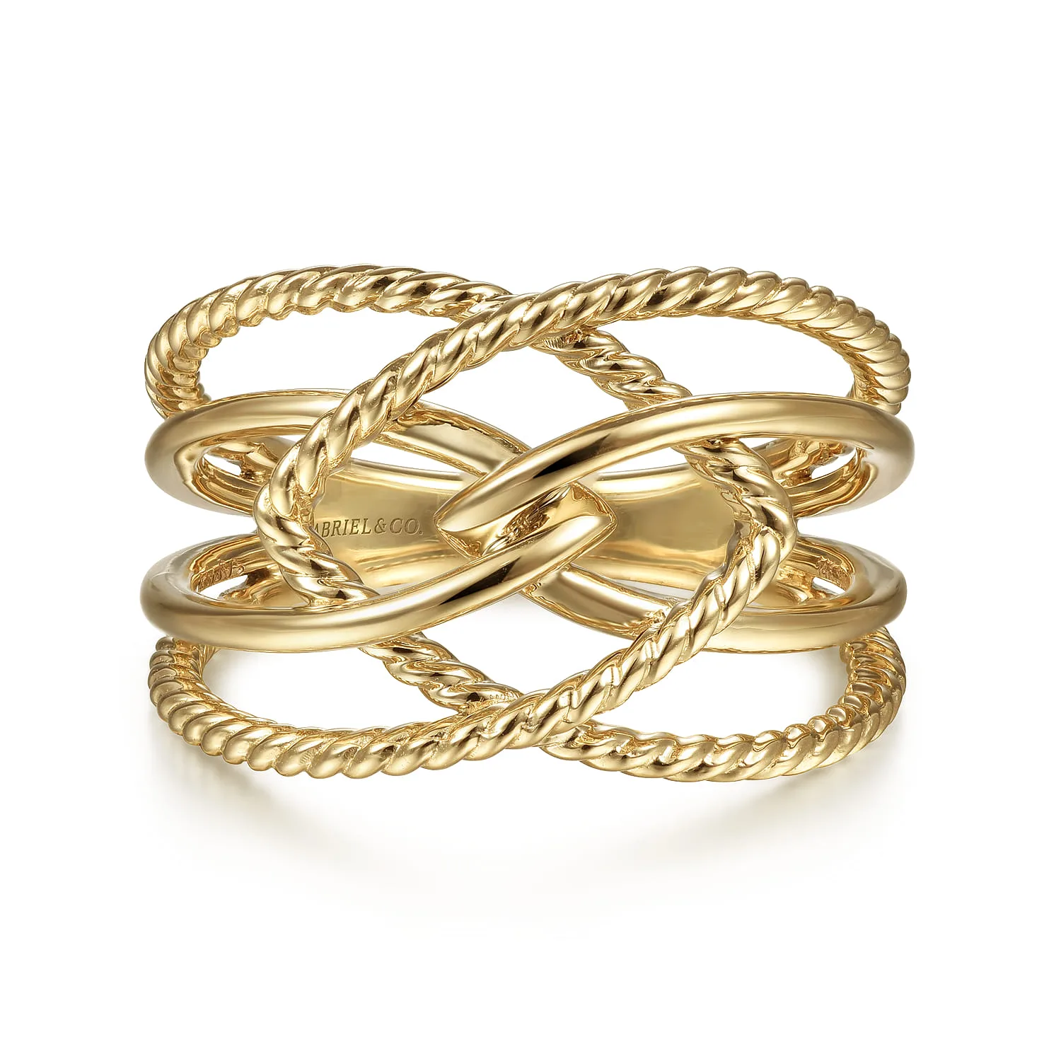 Wide Intersecting Twisted Rope Ring
