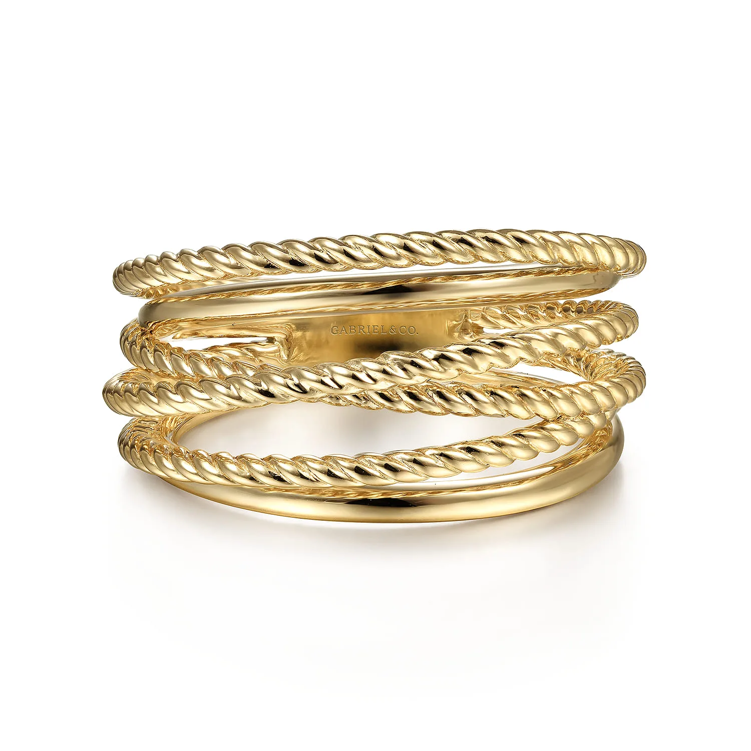 Wide Intersecting Twisted Rope Ring