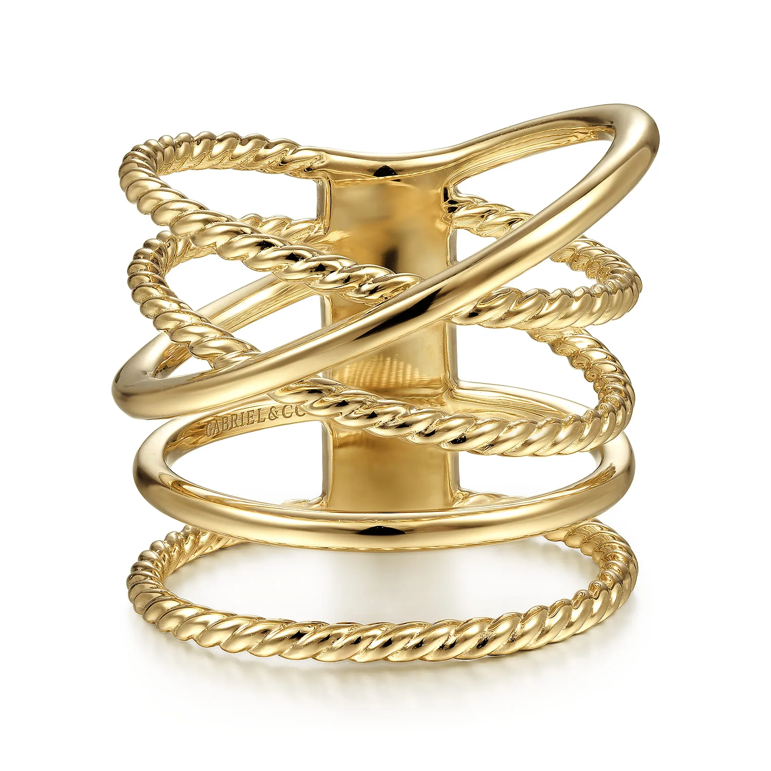 Open Criss Crossing Twisted Rope Wide Band