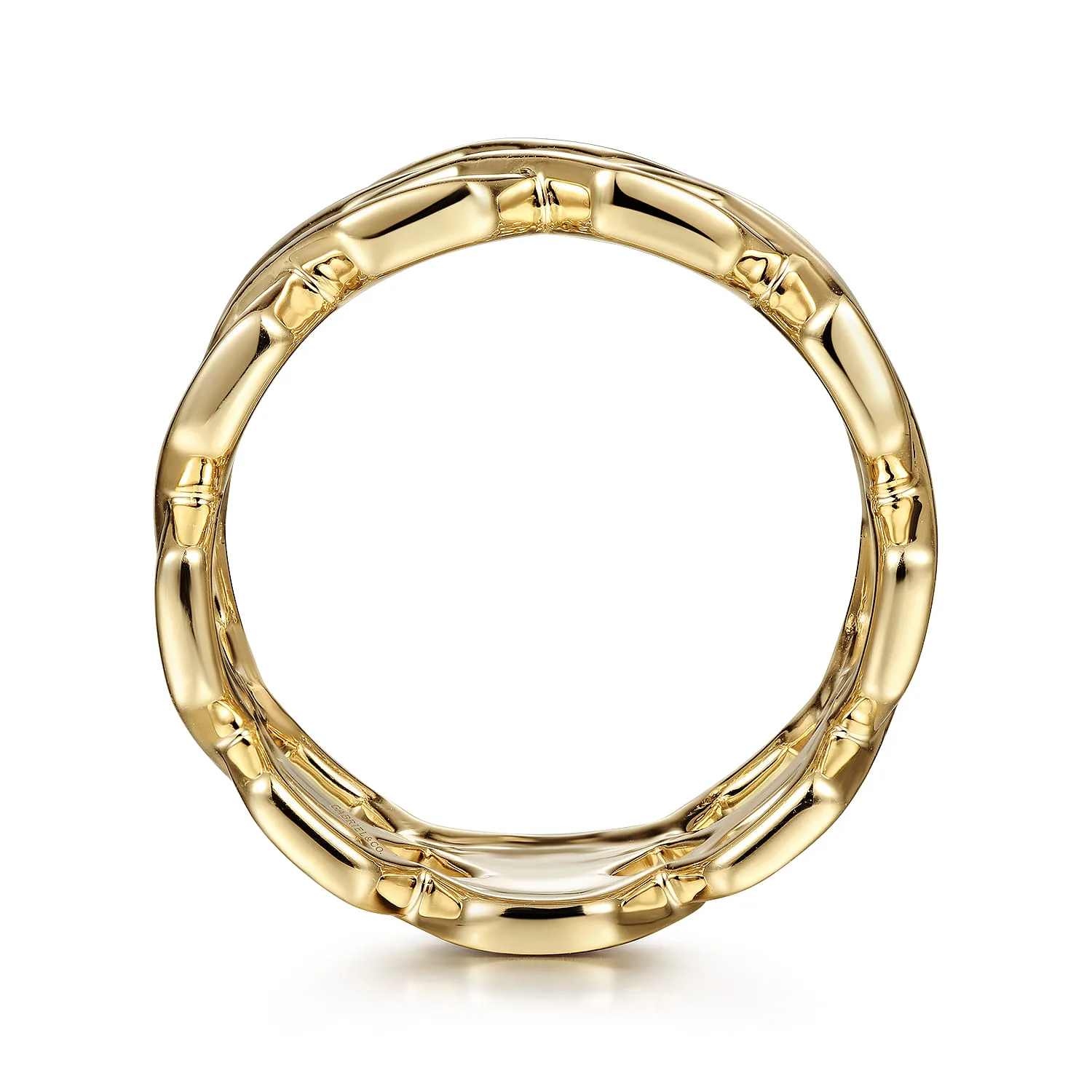 Two Row Twisted Band Ring in 14K Yellow Gold, photograph 2