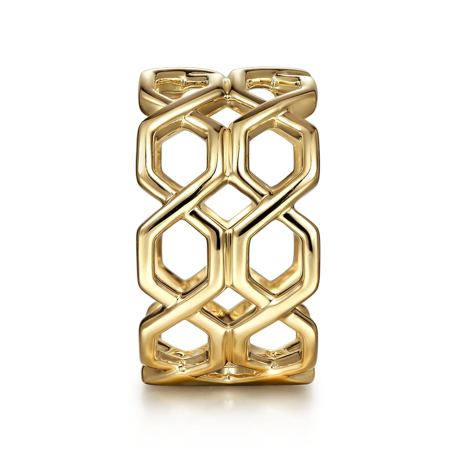 Two Row Twisted Band Ring in 14K Yellow Gold, photograph 4