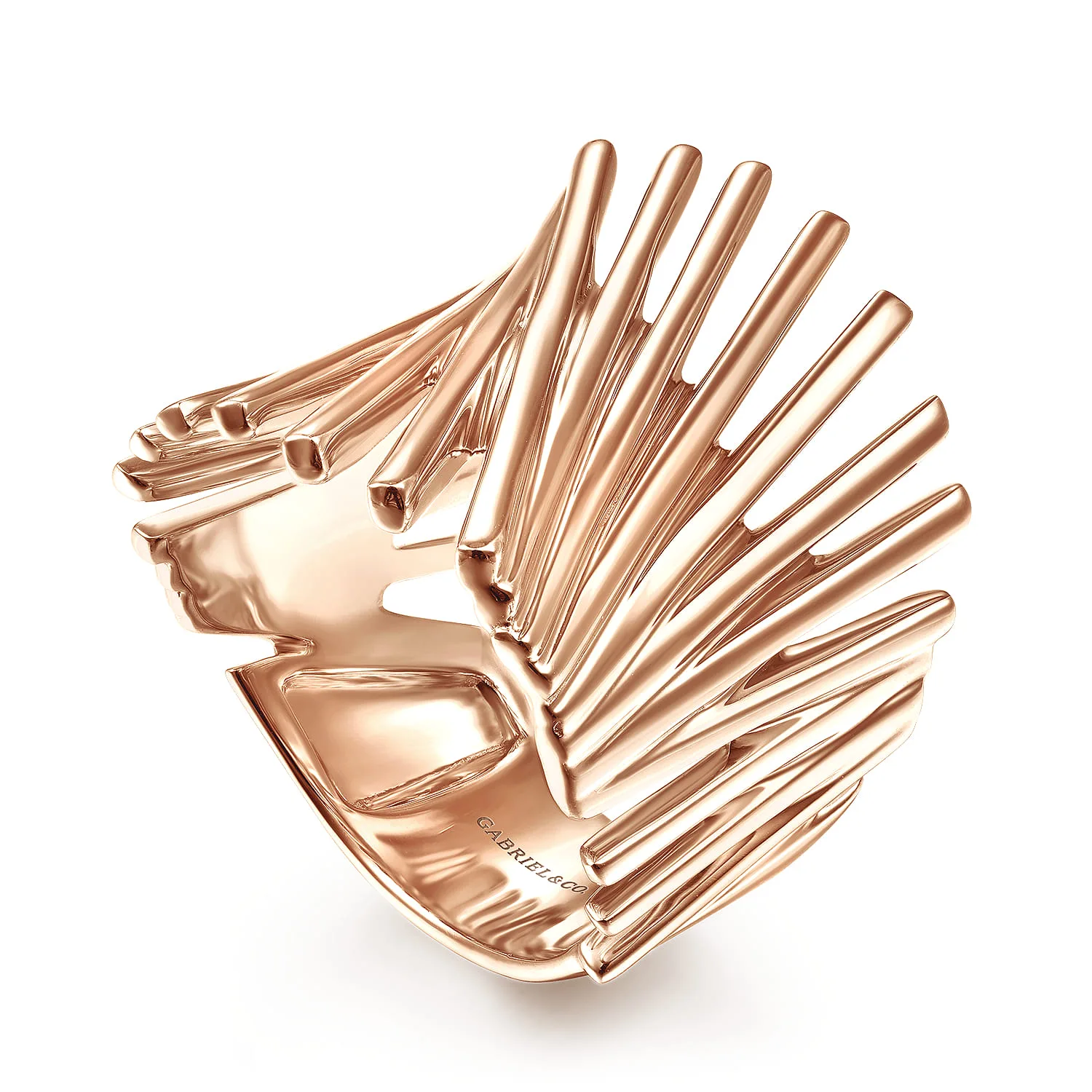 Stacked Bar Cage Ring in 14K Rose Gold, photograph 3