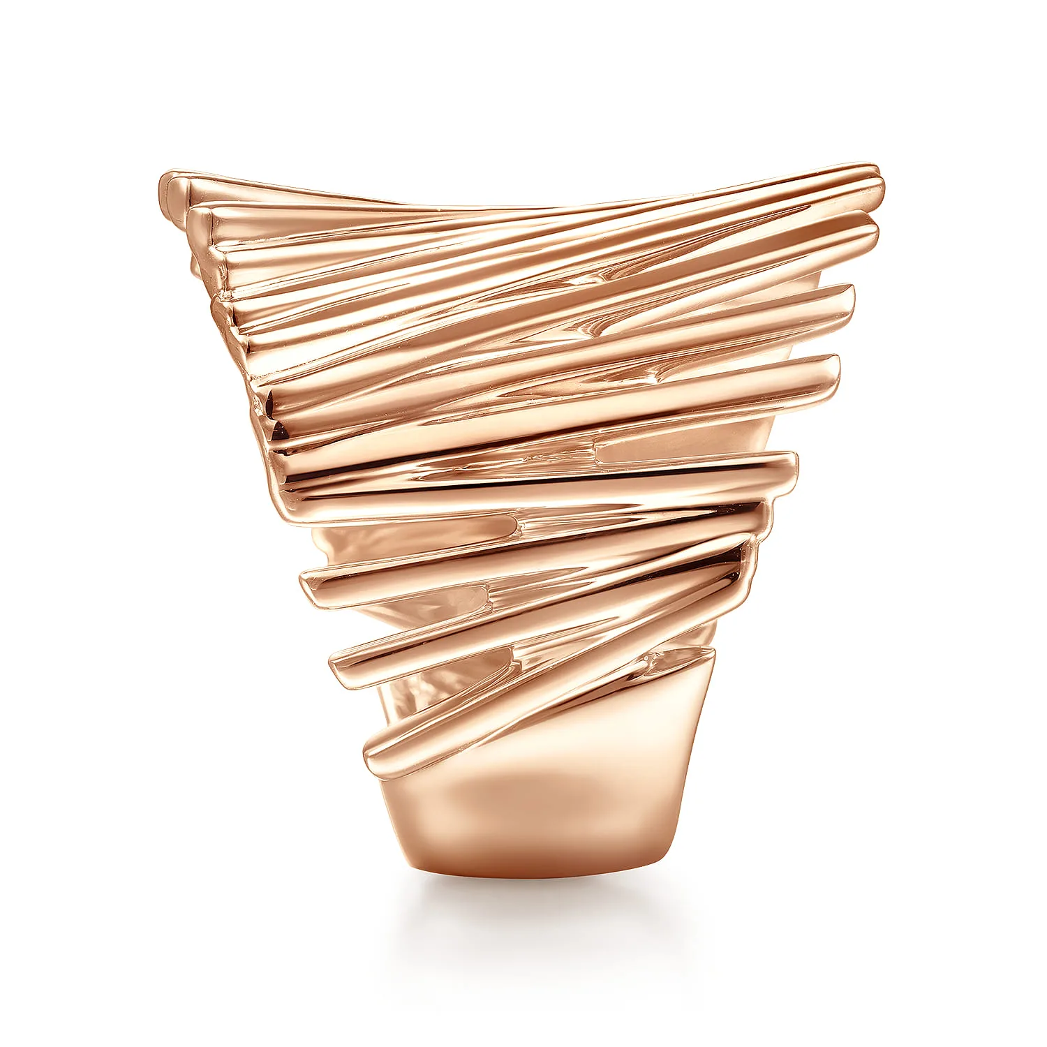 Stacked Bar Cage Ring in 14K Rose Gold, photograph 4