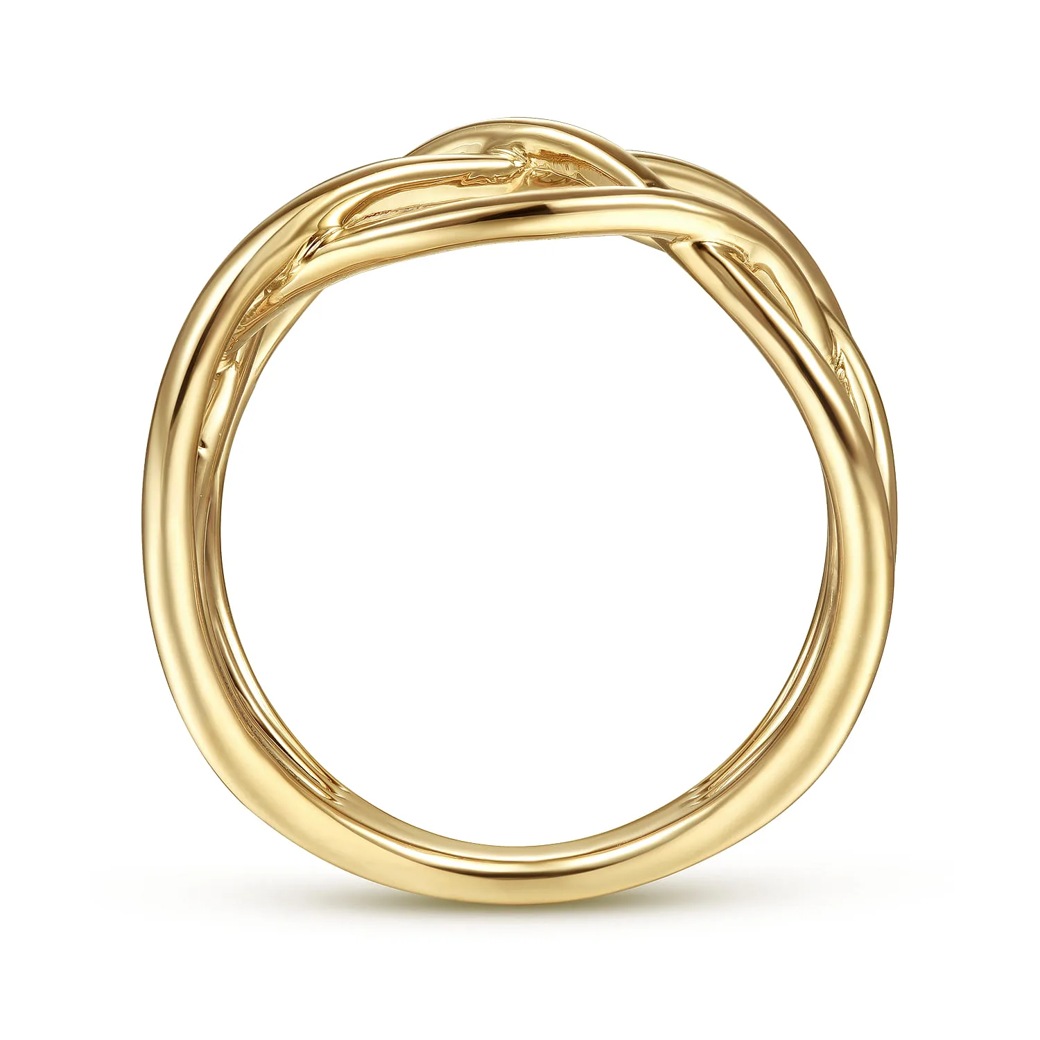 Intersecting Plain Bands Ring in 14K Yellow Gold, photograph 2