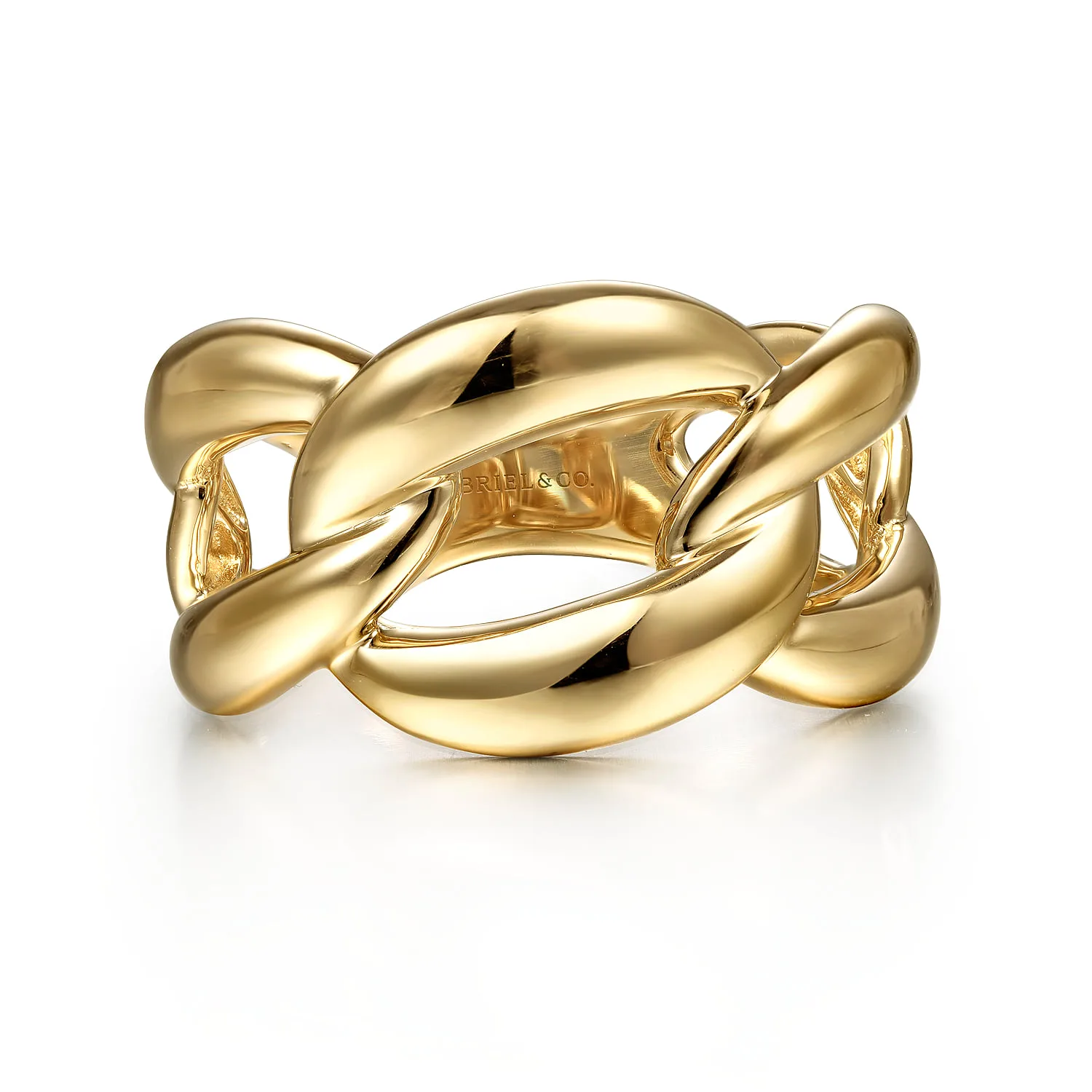Link Chain Wide Band Ring