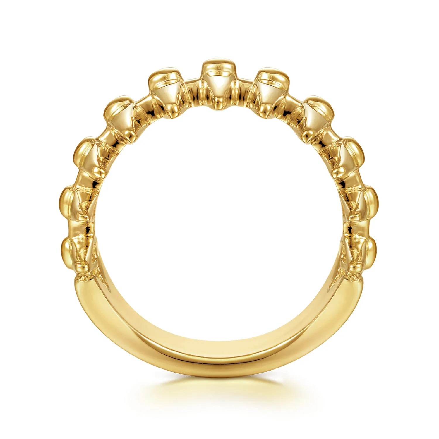 Long Spikes Statement Ring in 14K Yellow Gold, photograph 2
