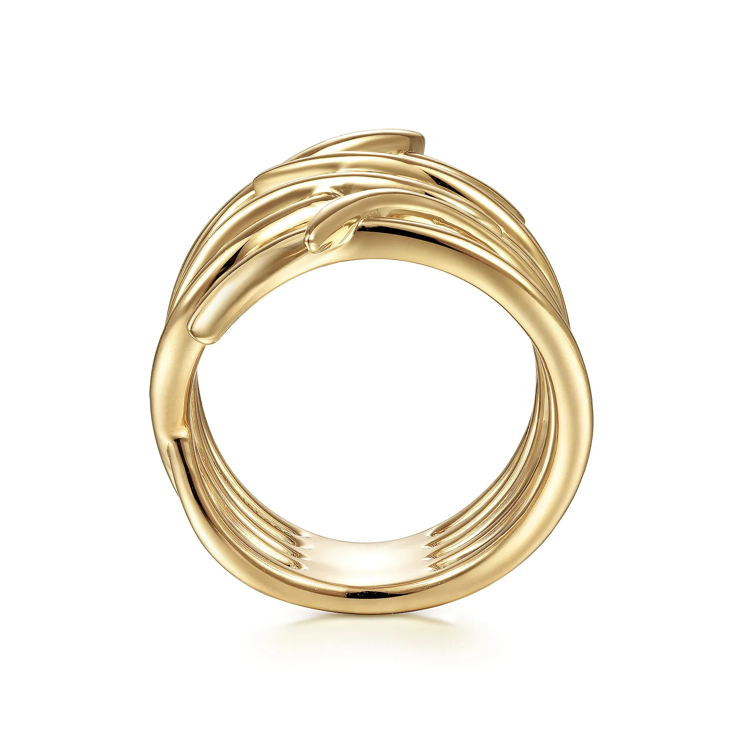 Twisted Vine Statement Ring in 14K Yellow Gold, photograph 2