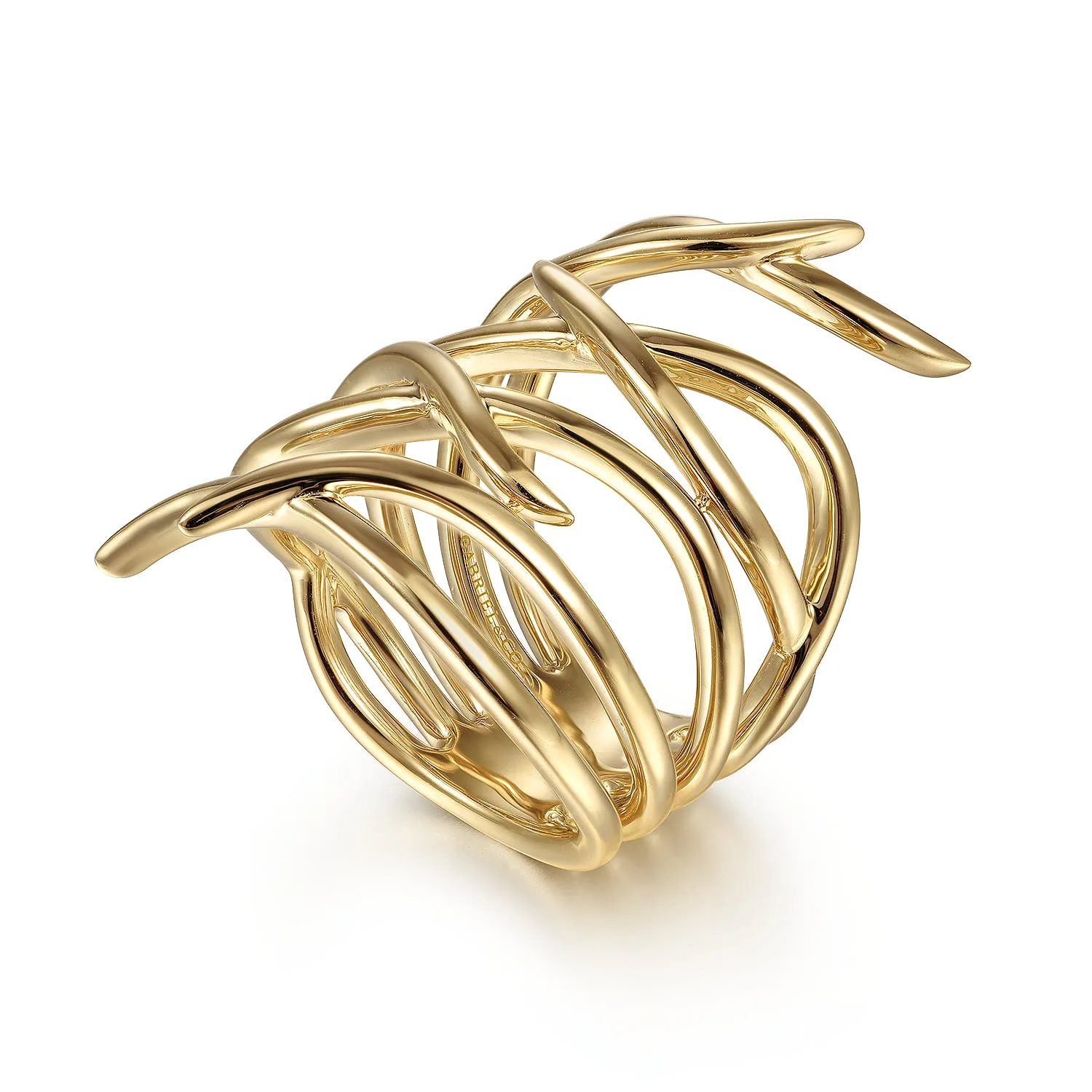 Twisted Vine Statement Ring in 14K Yellow Gold, photograph 3