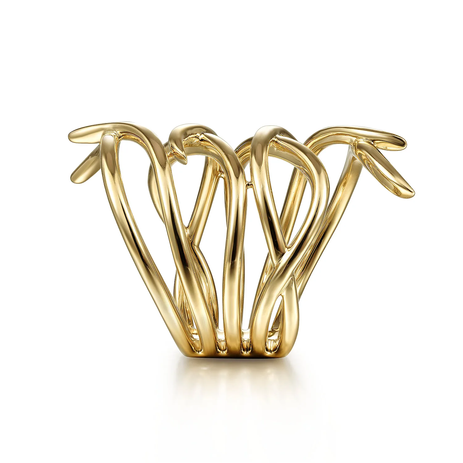 Twisted Vine Statement Ring in 14K Yellow Gold, photograph 4
