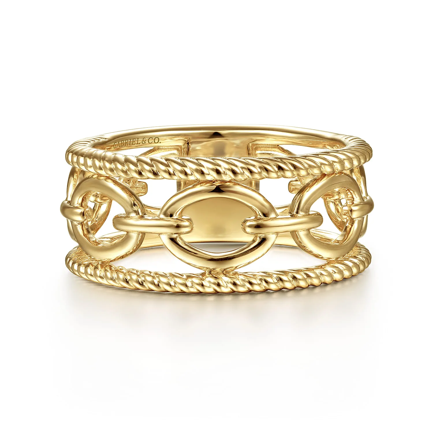 Chain Link Ring with Twisted Rope Frame
