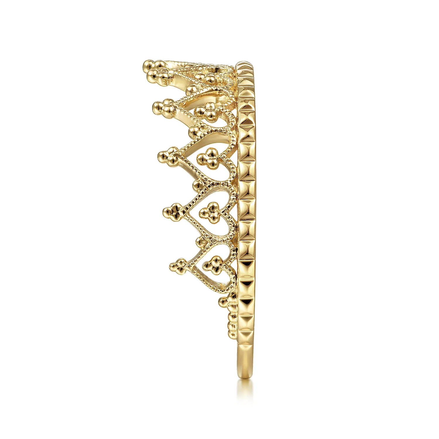 Bujukan Crown Stackable Ring in 14K Yellow Gold, photograph 4