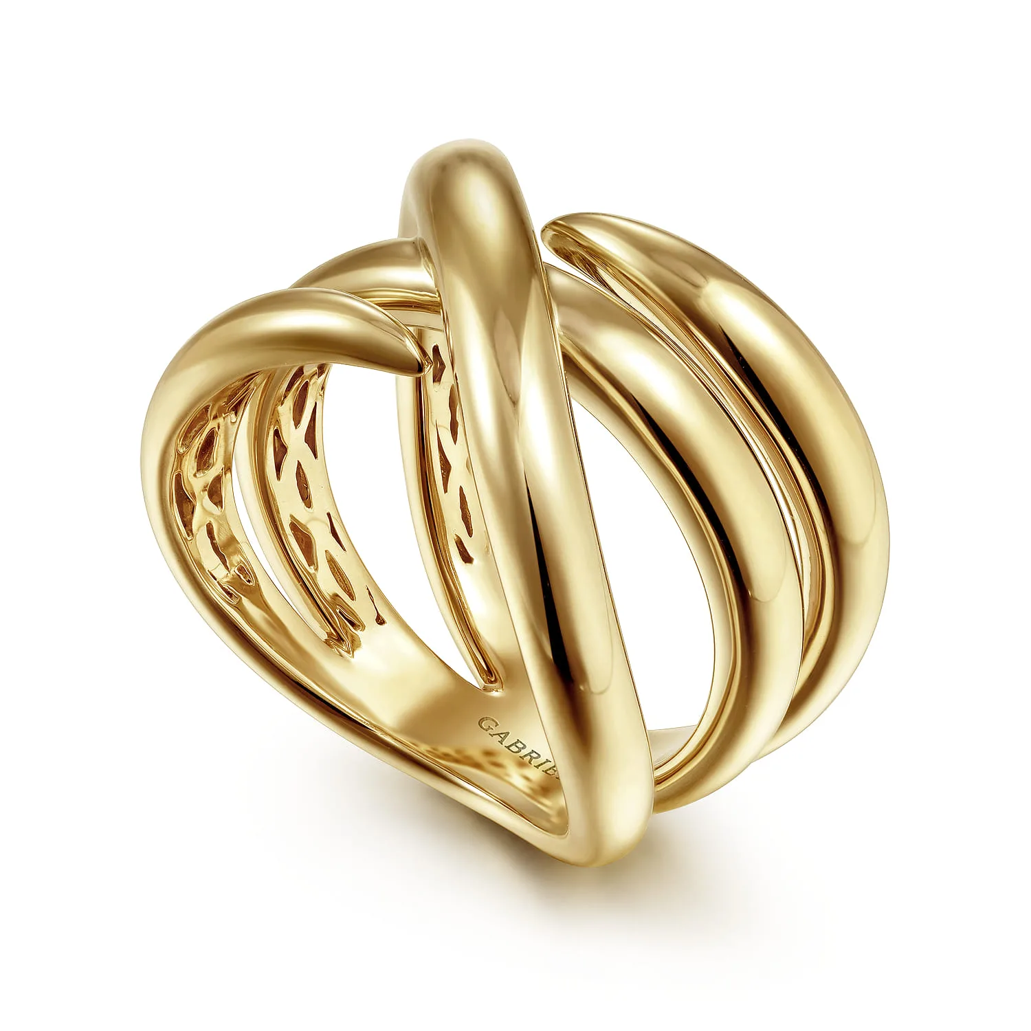 Criss Cross Ring in 14K Yellow Gold, photograph 3