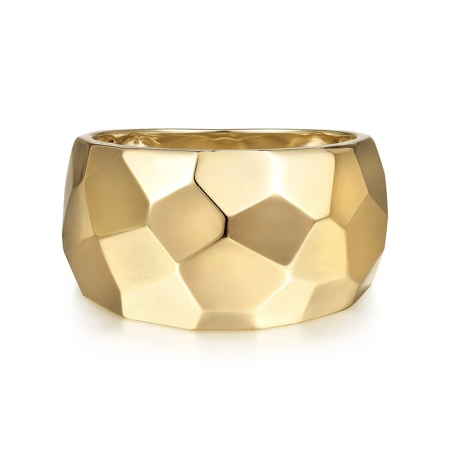 Wide Hammered Ring