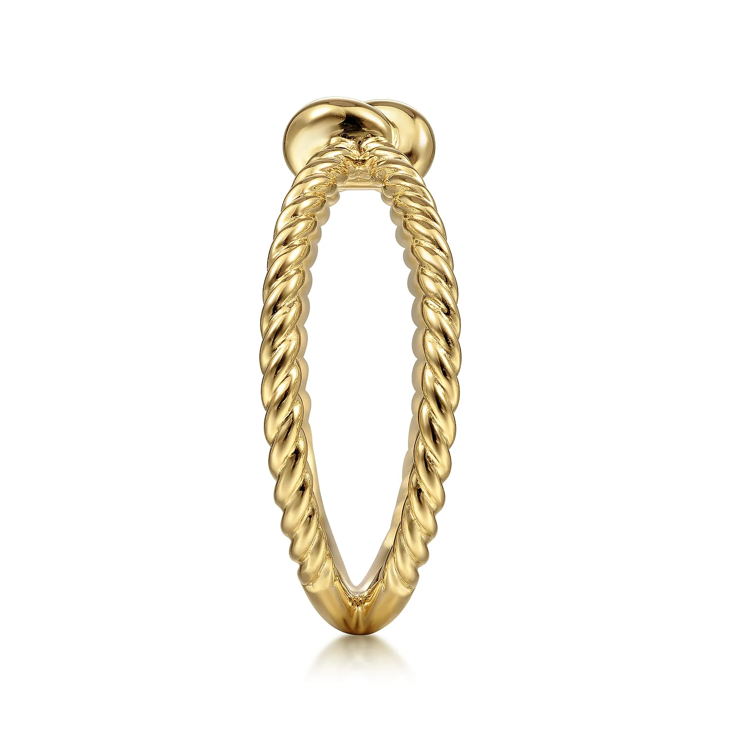 Twisted Rope Criss Cross Ring in 14K Yellow Gold, photograph 4
