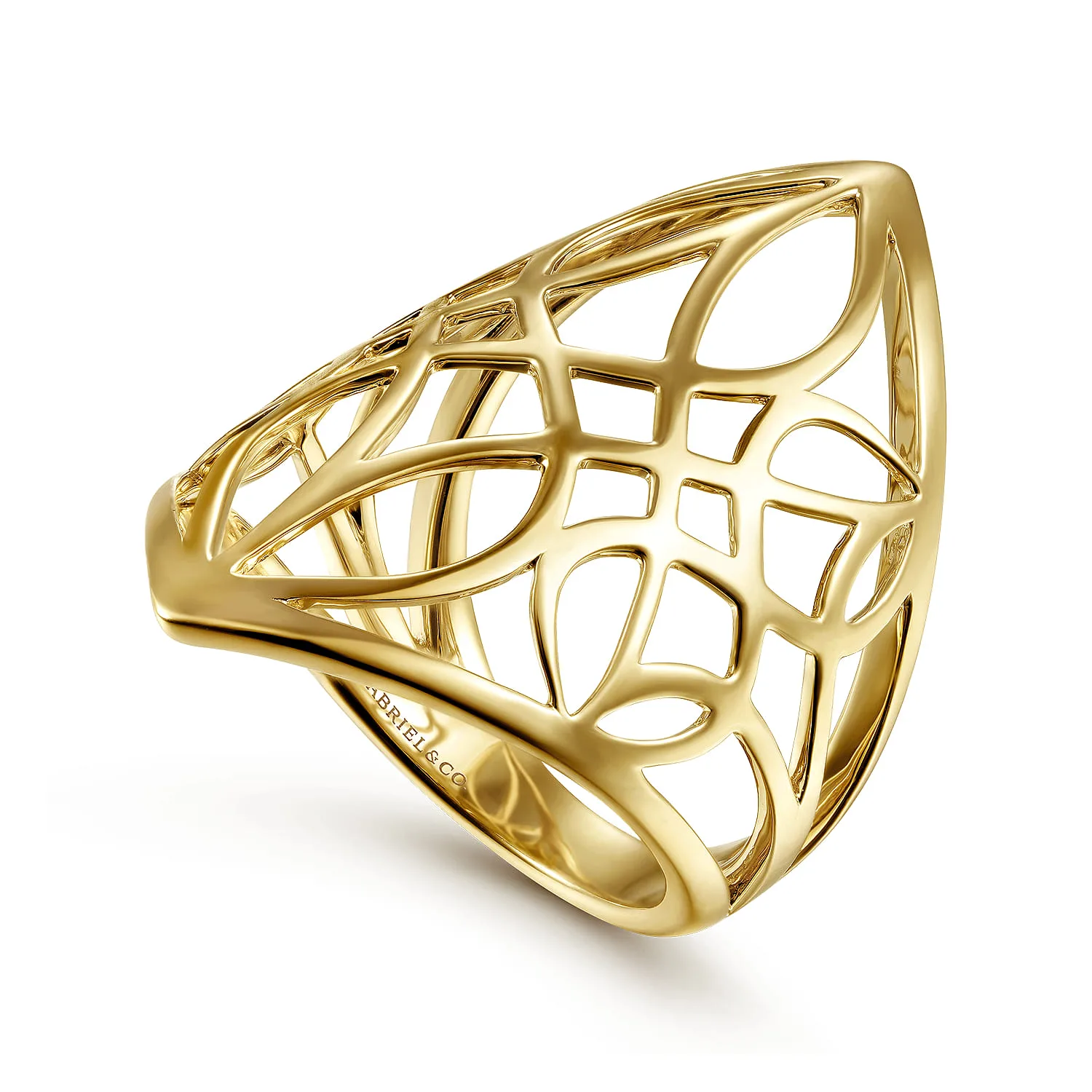 Aztec Cutout Ring in 14K Yellow Gold, photograph 3