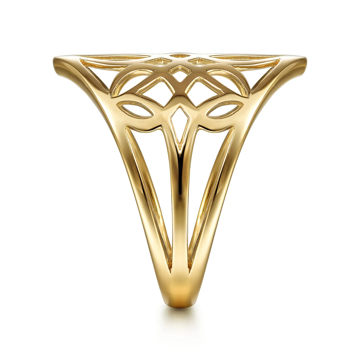 Aztec Cutout Ring in 14K Yellow Gold, photograph 4