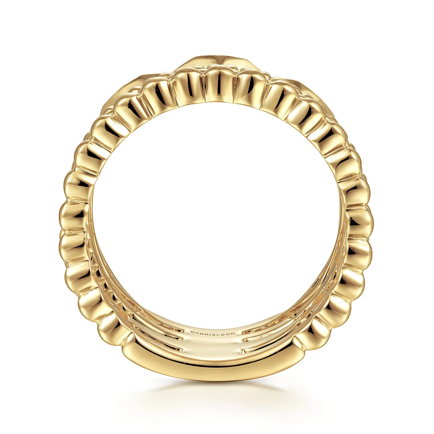 Multi Row Wide Ring in 14K Yellow Gold, photograph 2