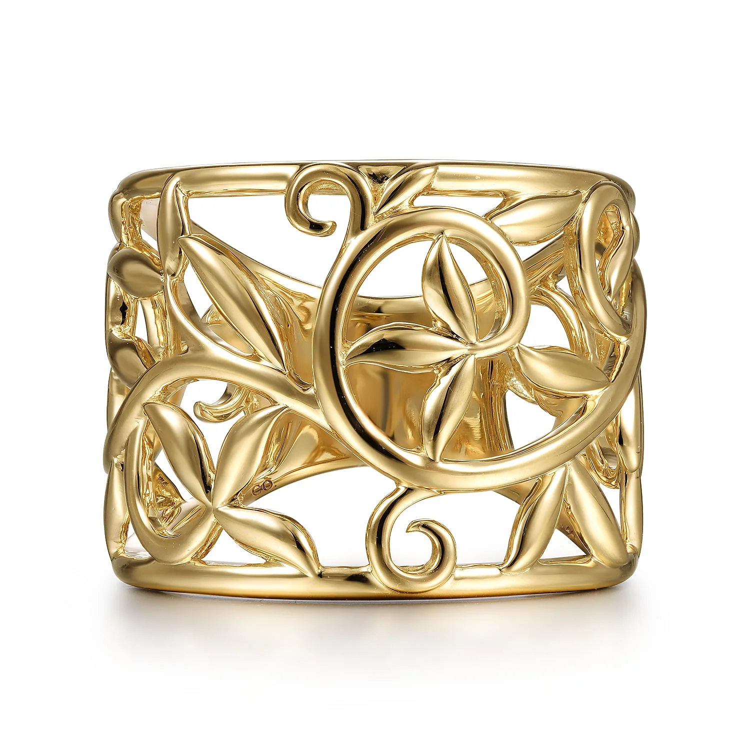 Open Floral Wide Ring