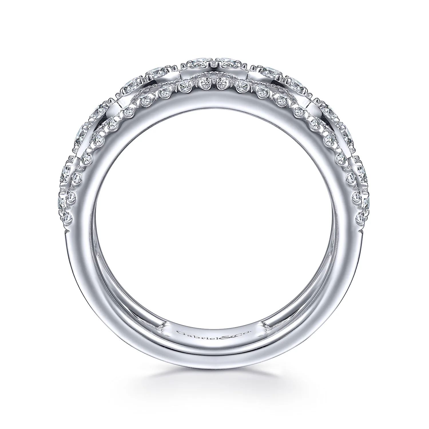 Diamond Easy Stackable Ring in 14K White Gold, photograph 2