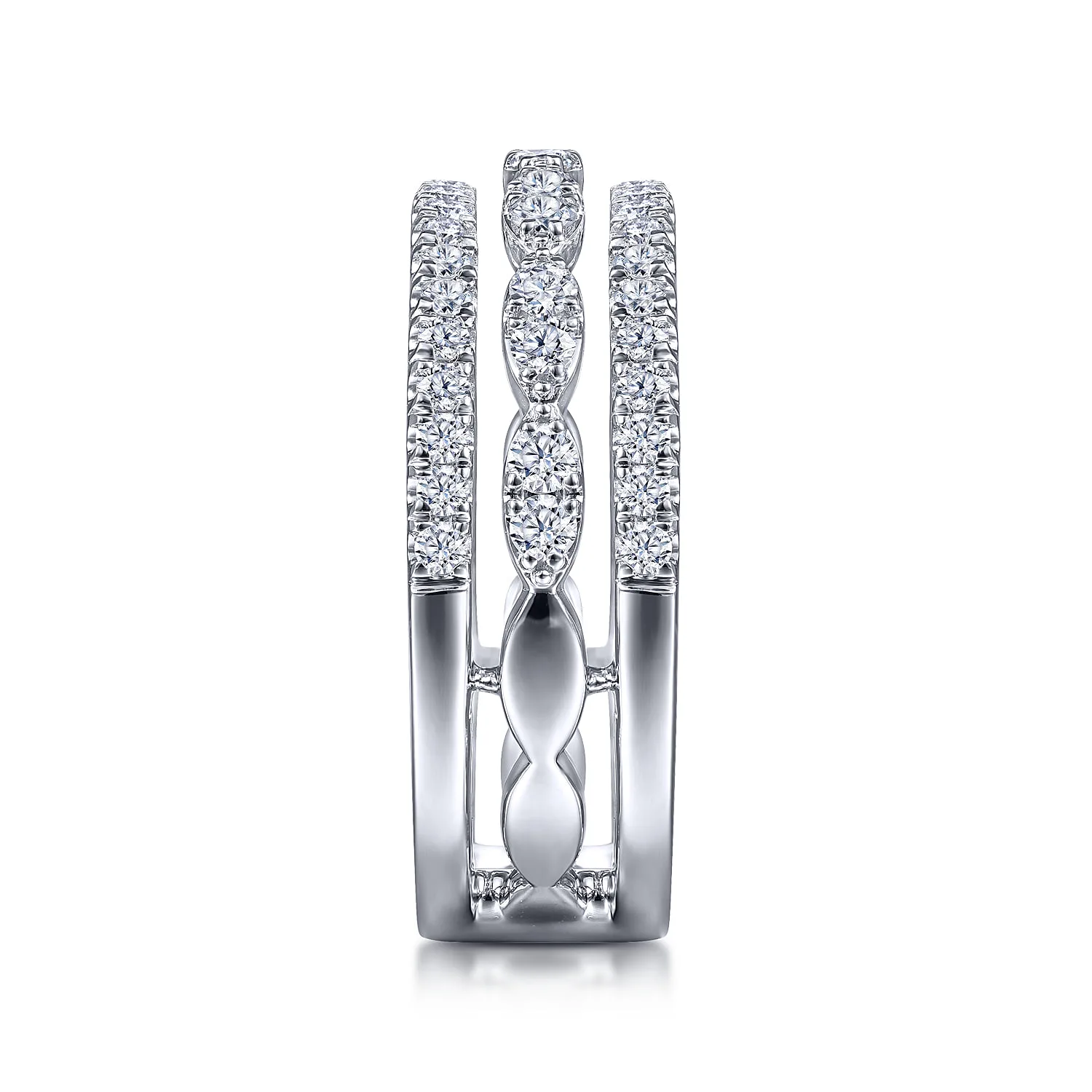 Diamond Easy Stackable Ring in 14K White Gold, photograph 4