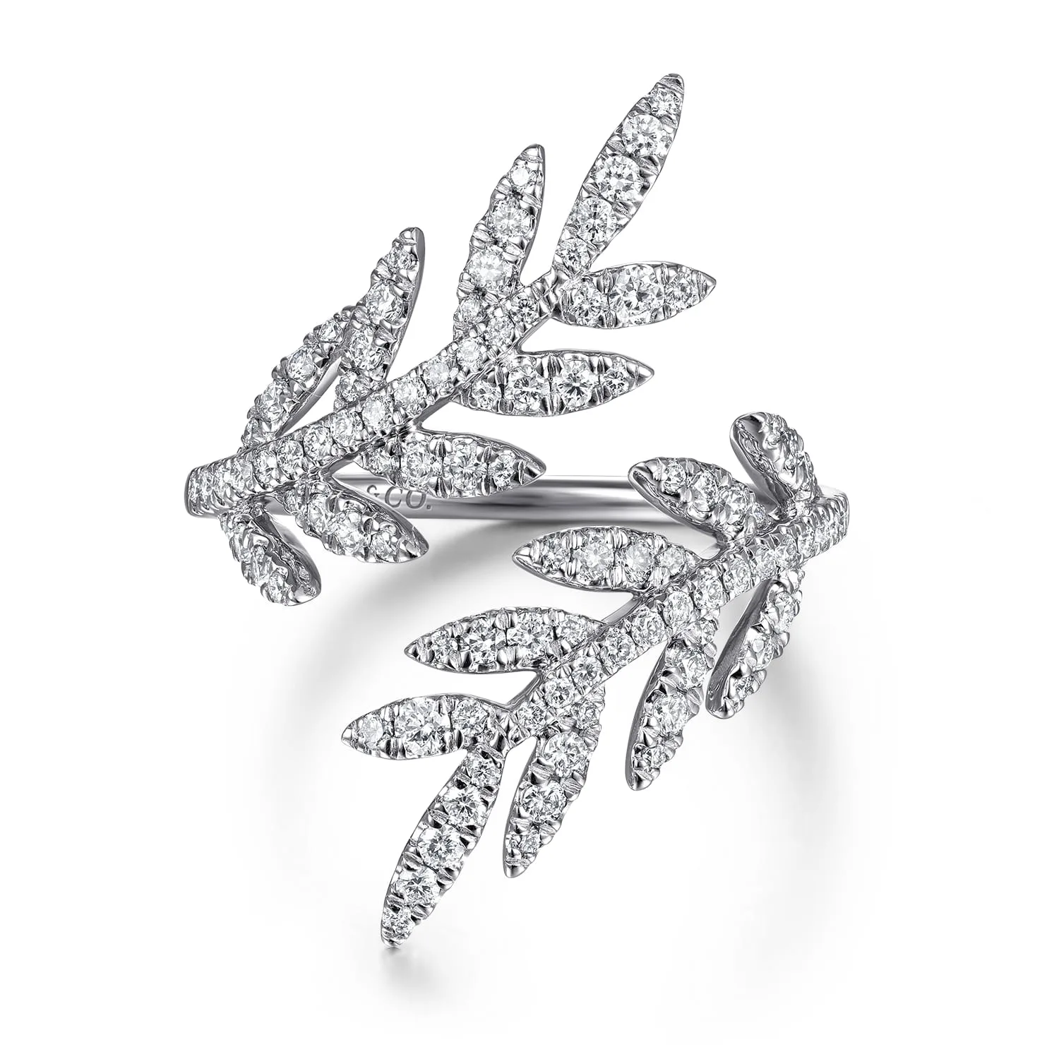 Diamond Bypass Leaf Ring