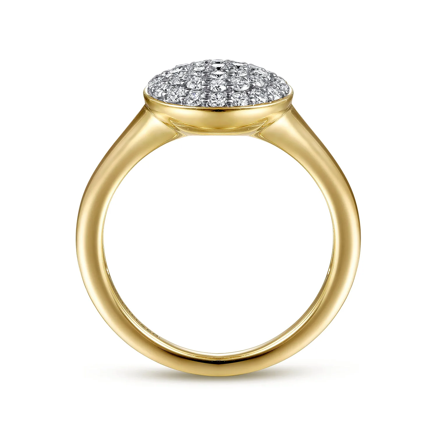 Diamond Pave Ring in 14K Yellow Gold, photograph 2
