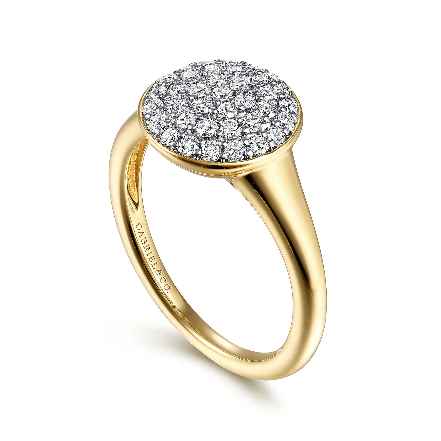 Diamond Pave Ring in 14K Yellow Gold, photograph 3