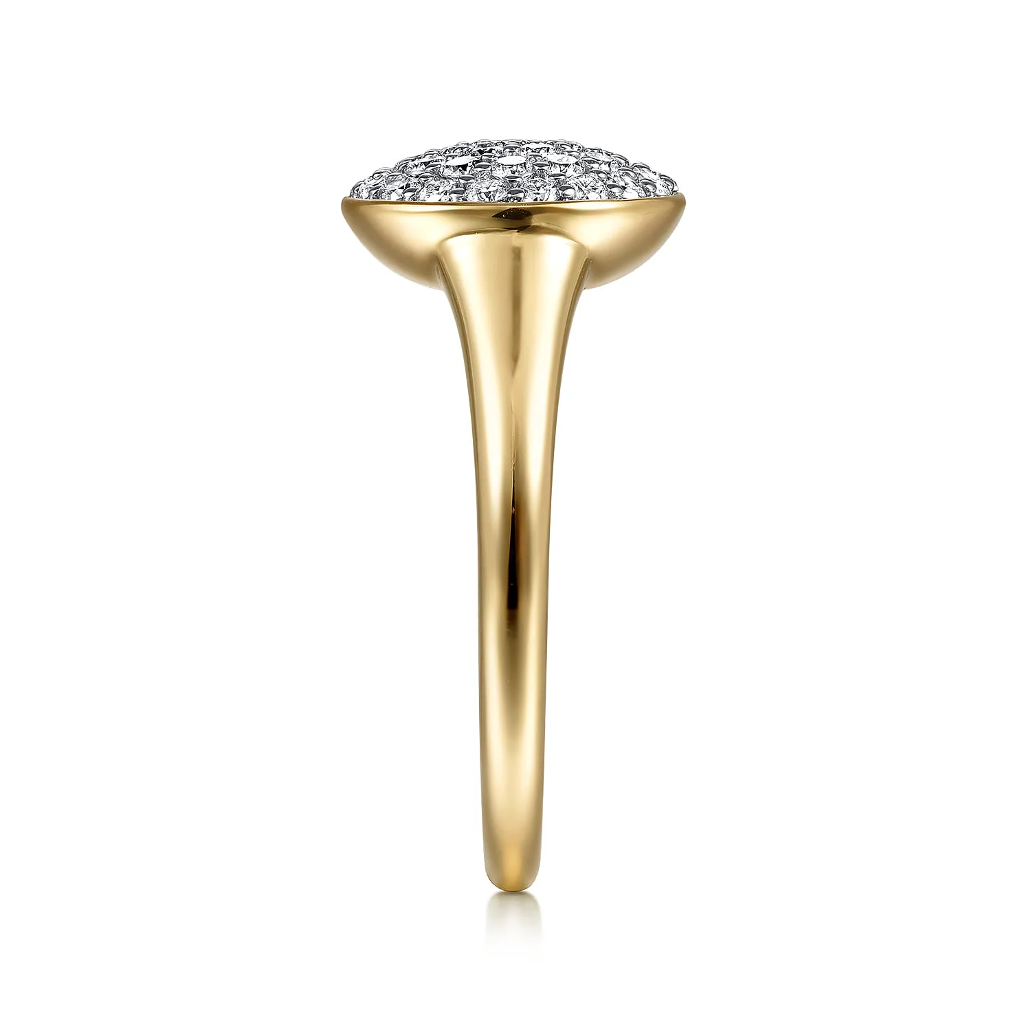 Diamond Pave Ring in 14K Yellow Gold, photograph 4