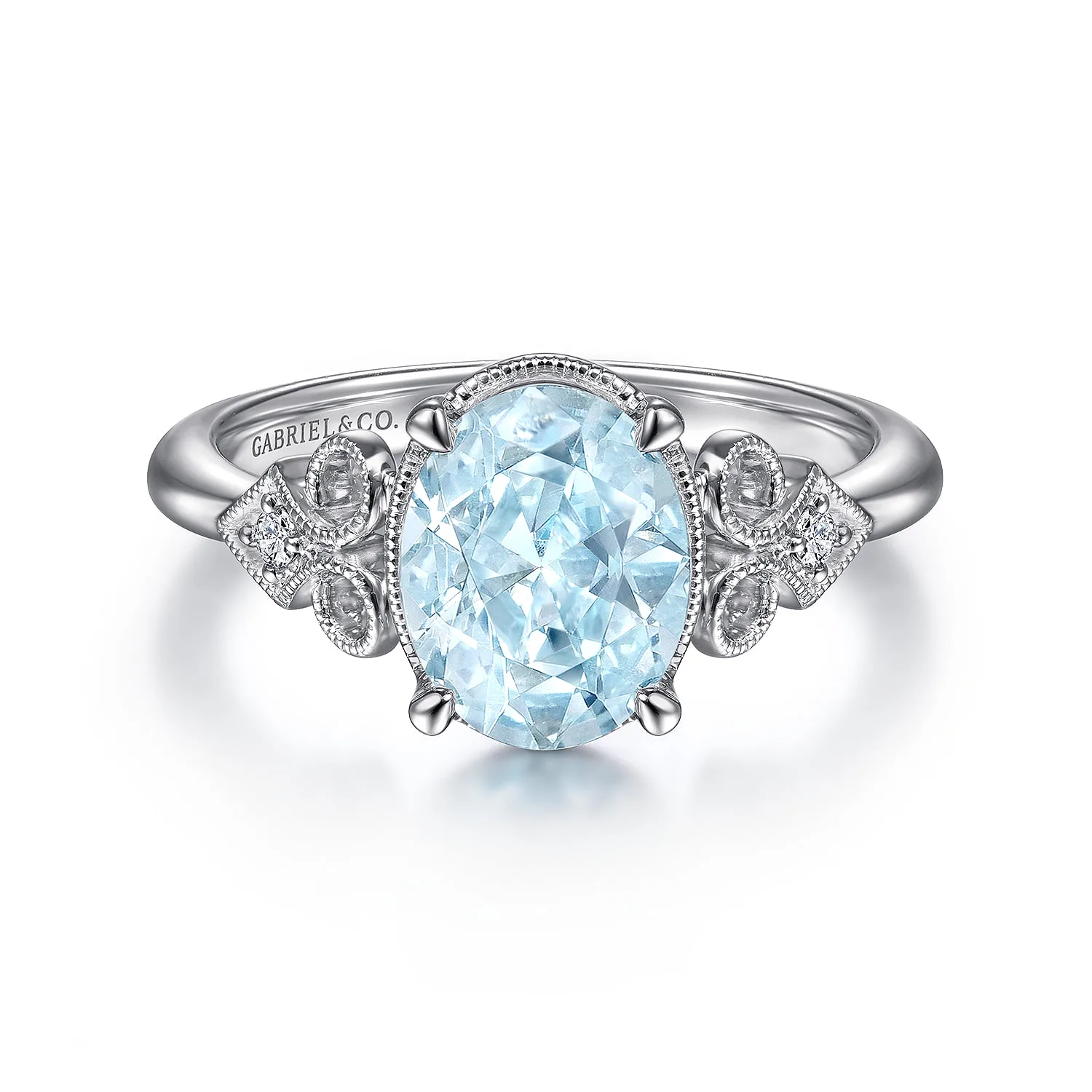 Vintage Diamond and Sky Blue Topaz Ring