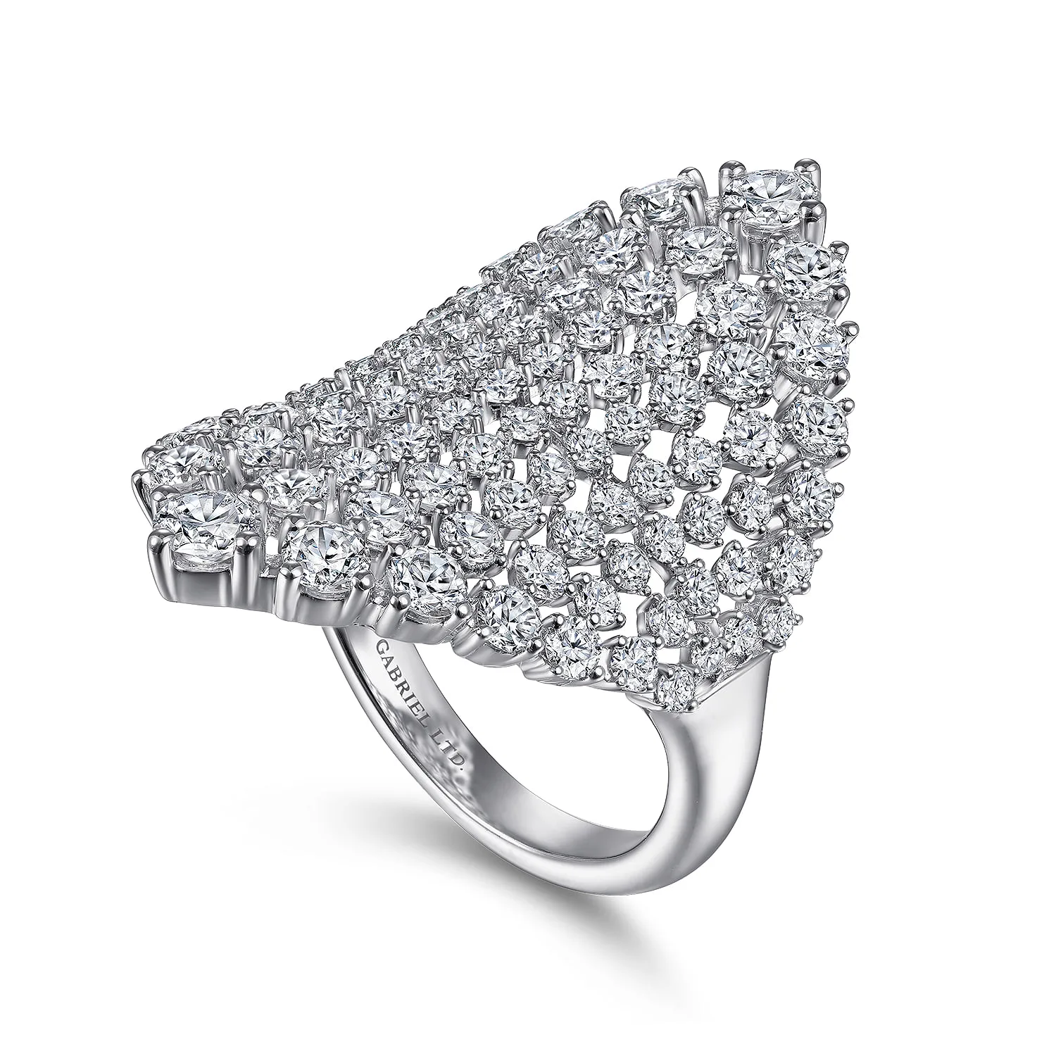 Statement Diamond Ring in 18K White Gold, photograph 3