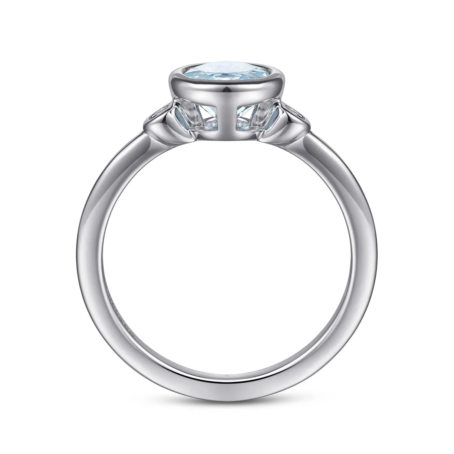 Aquamarine and Diamond Ring in Sterling Silver, photograph 2
