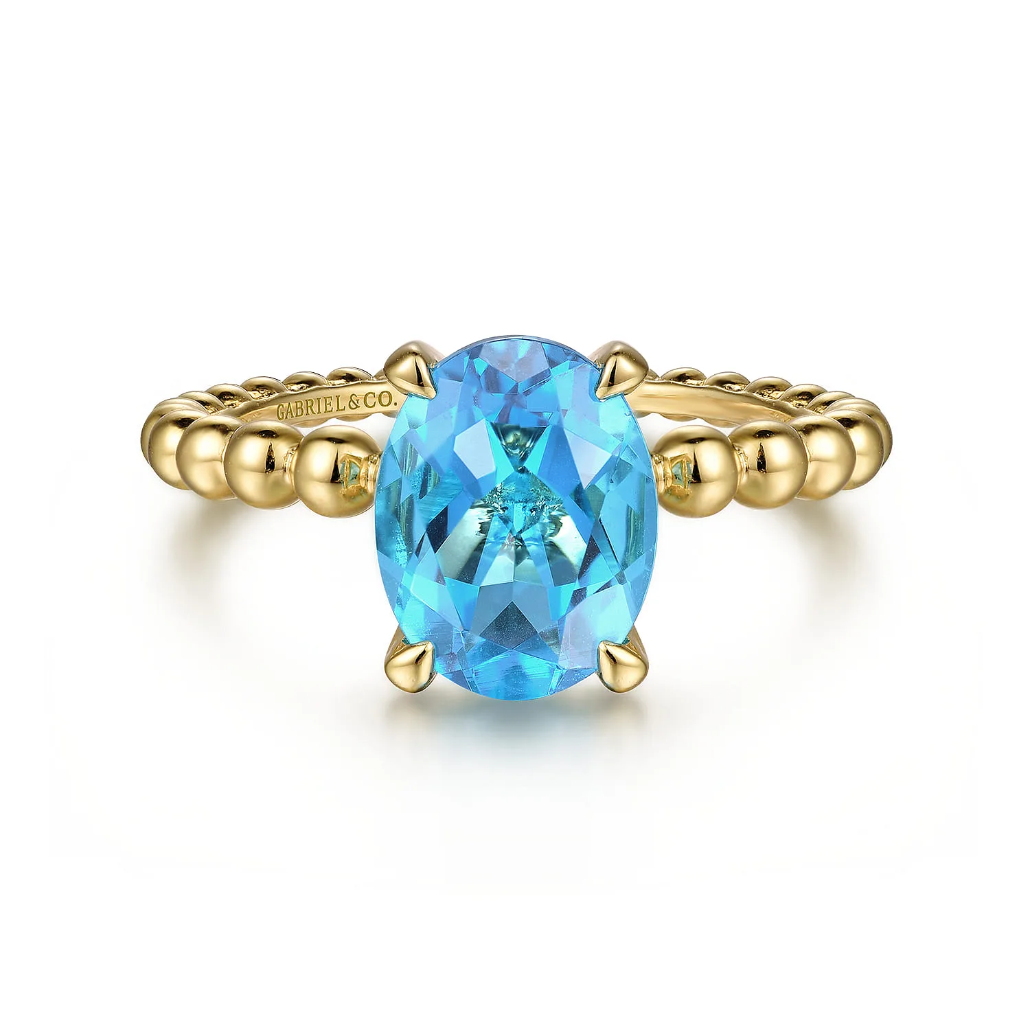 Bujukan Oval Swiss Blue Topaz Bujukan Promise Ring