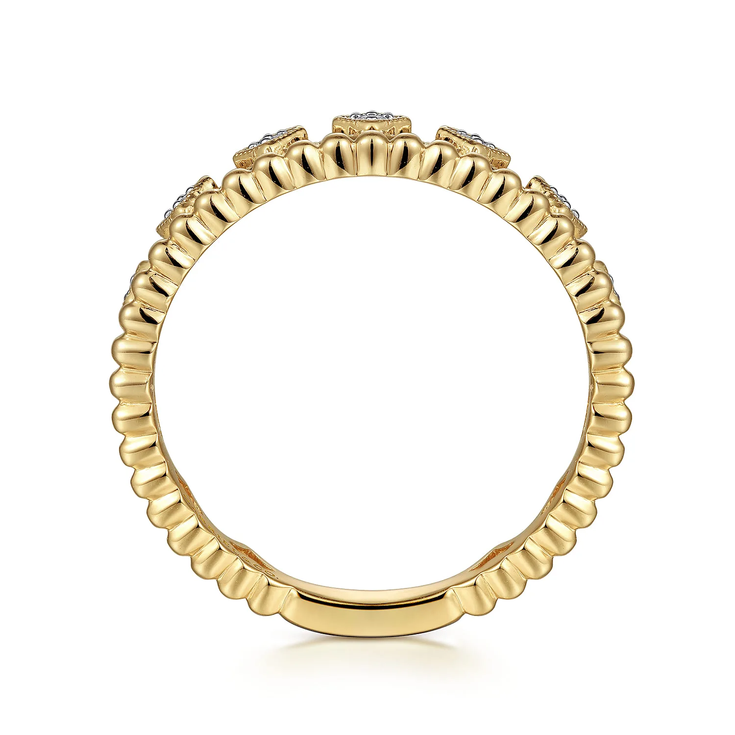 Diamond Crown Ring in 14K Yellow Gold, photograph 2