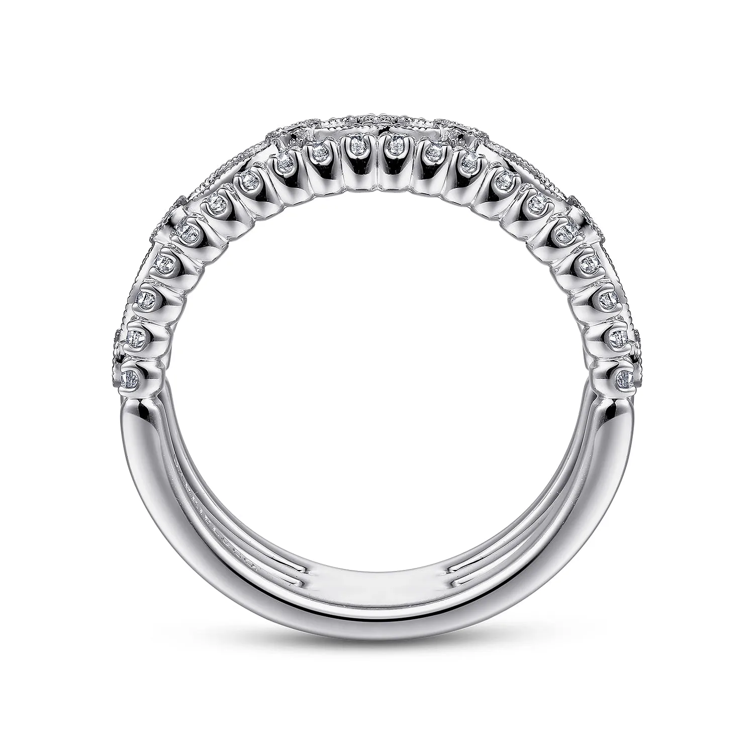Vintage Inspired Diamond Ring in 14K White Gold, photograph 2