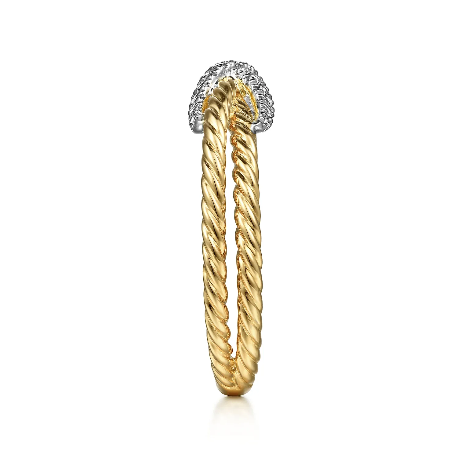 Hampton Ring with Diamond X in 14K White/Yellow Gold, photograph 4