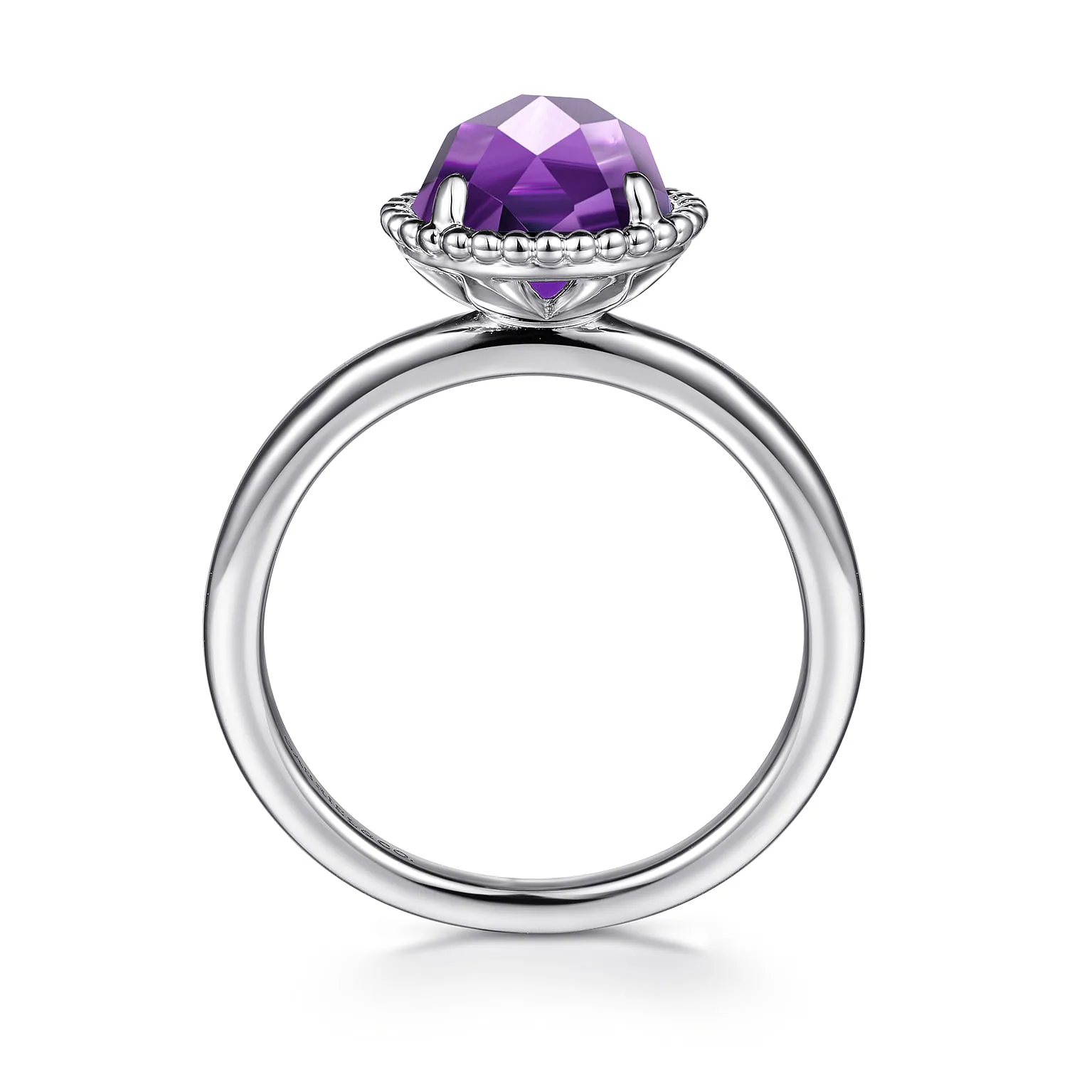 Round Amethyst Bujukan Ring in Sterling Silver, photograph 2