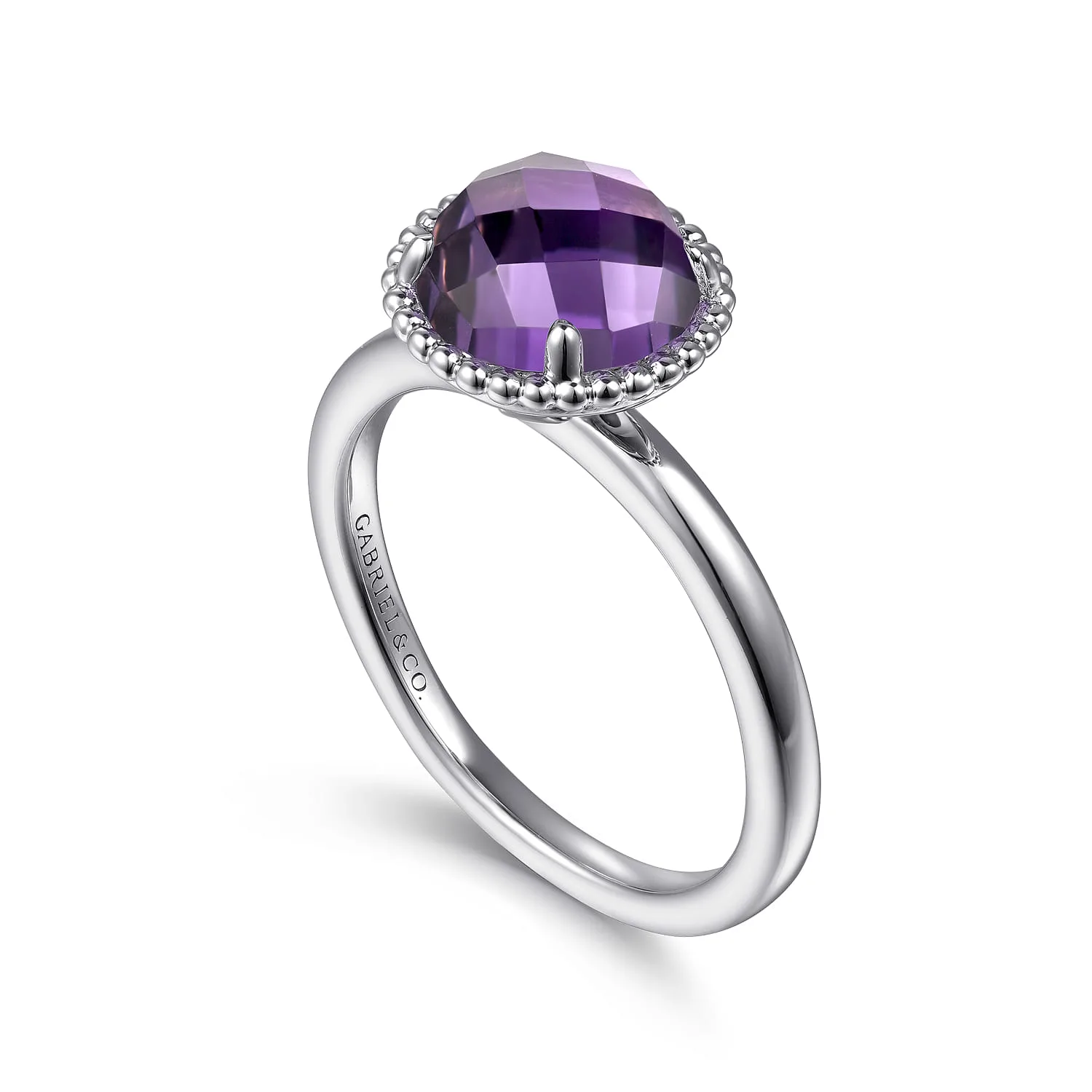 Round Amethyst Bujukan Ring in Sterling Silver, photograph 3