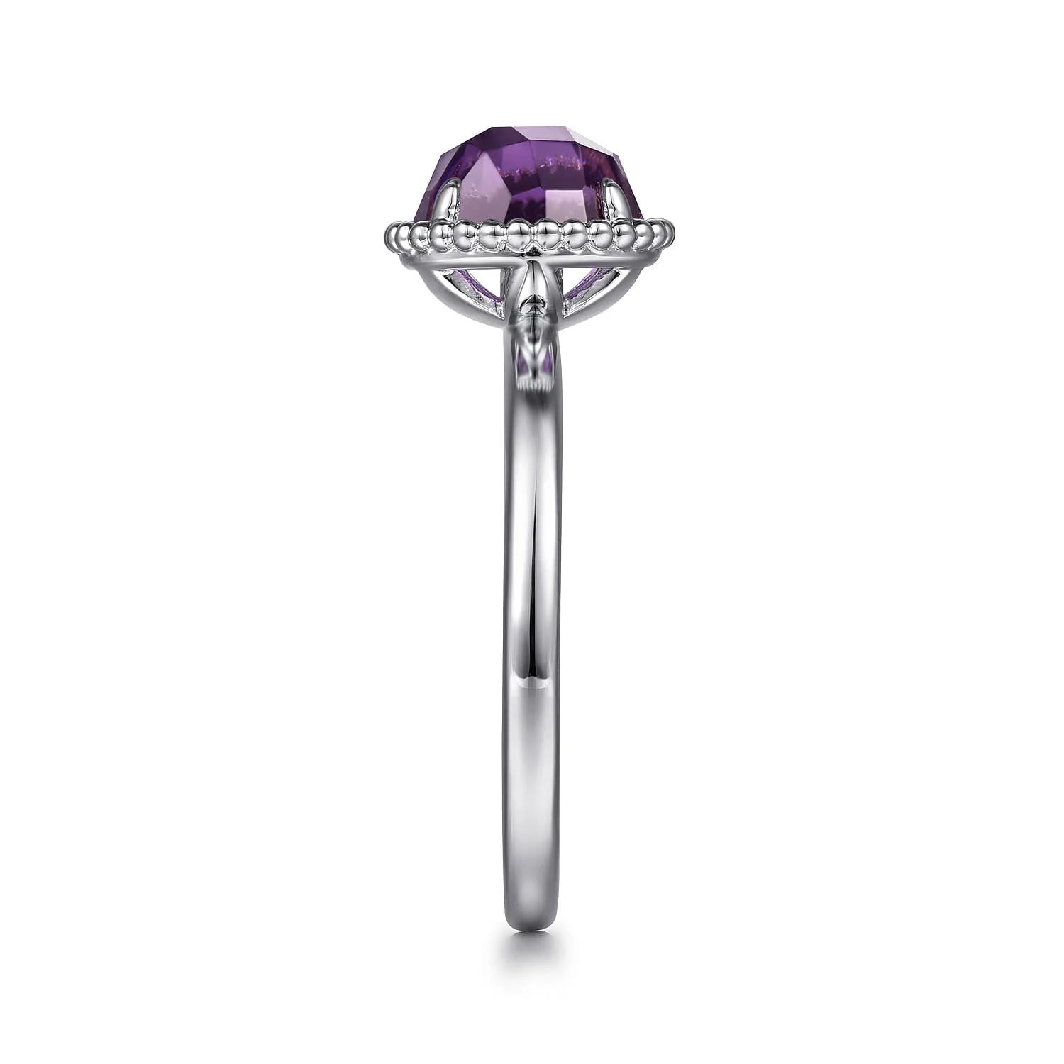 Round Amethyst Bujukan Ring in Sterling Silver, photograph 4