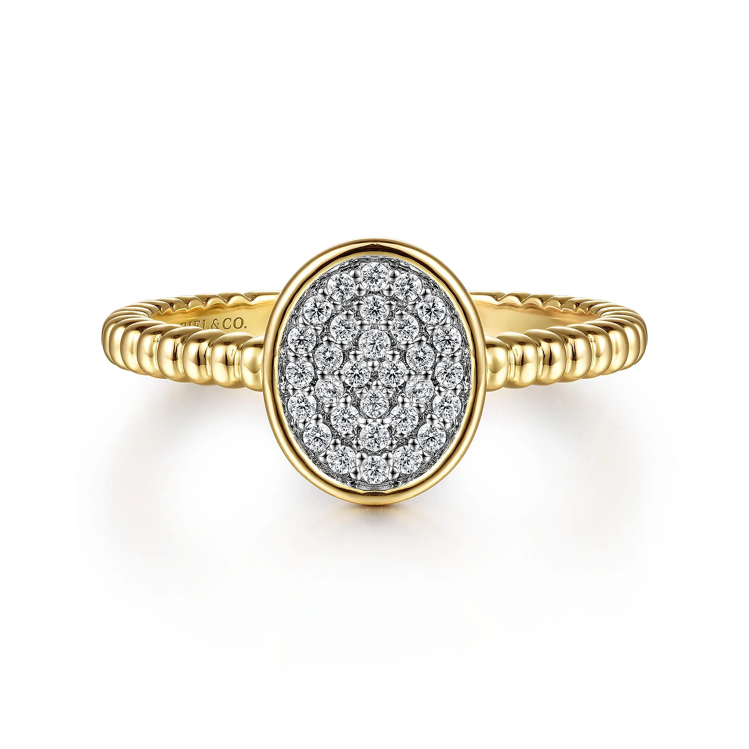 Bujukan Diamond Pave Signet Promise Ring