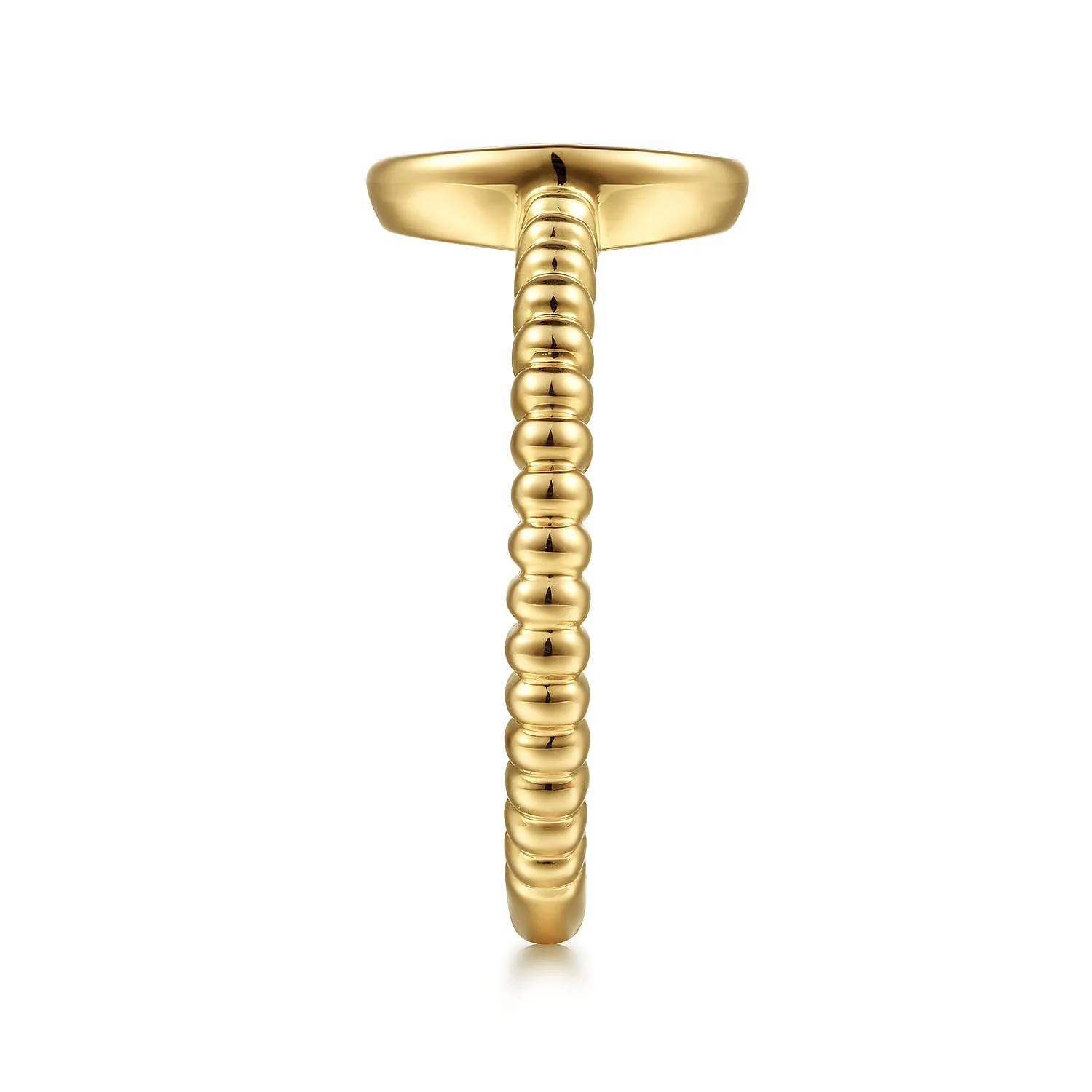 Bujukan Diamond Pave Signet Promise Ring in 14K Yellow Gold, photograph 4
