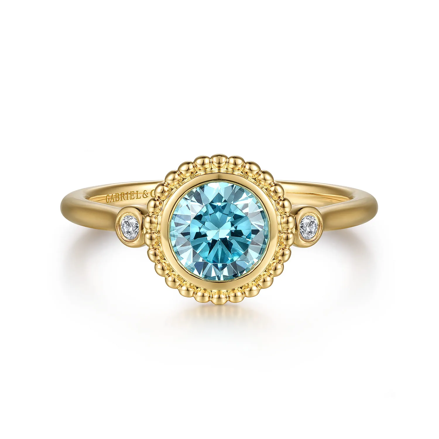 Diamond and Blue Topaz Bujukan Promise Ring
