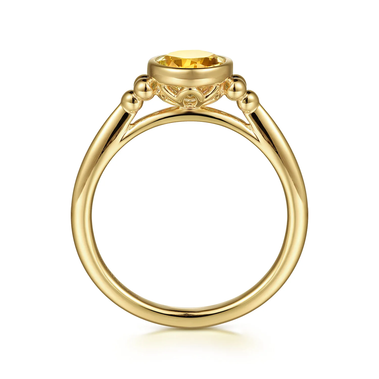 Citrine Bujukan Promise Ring in 14K Yellow Gold, photograph 2