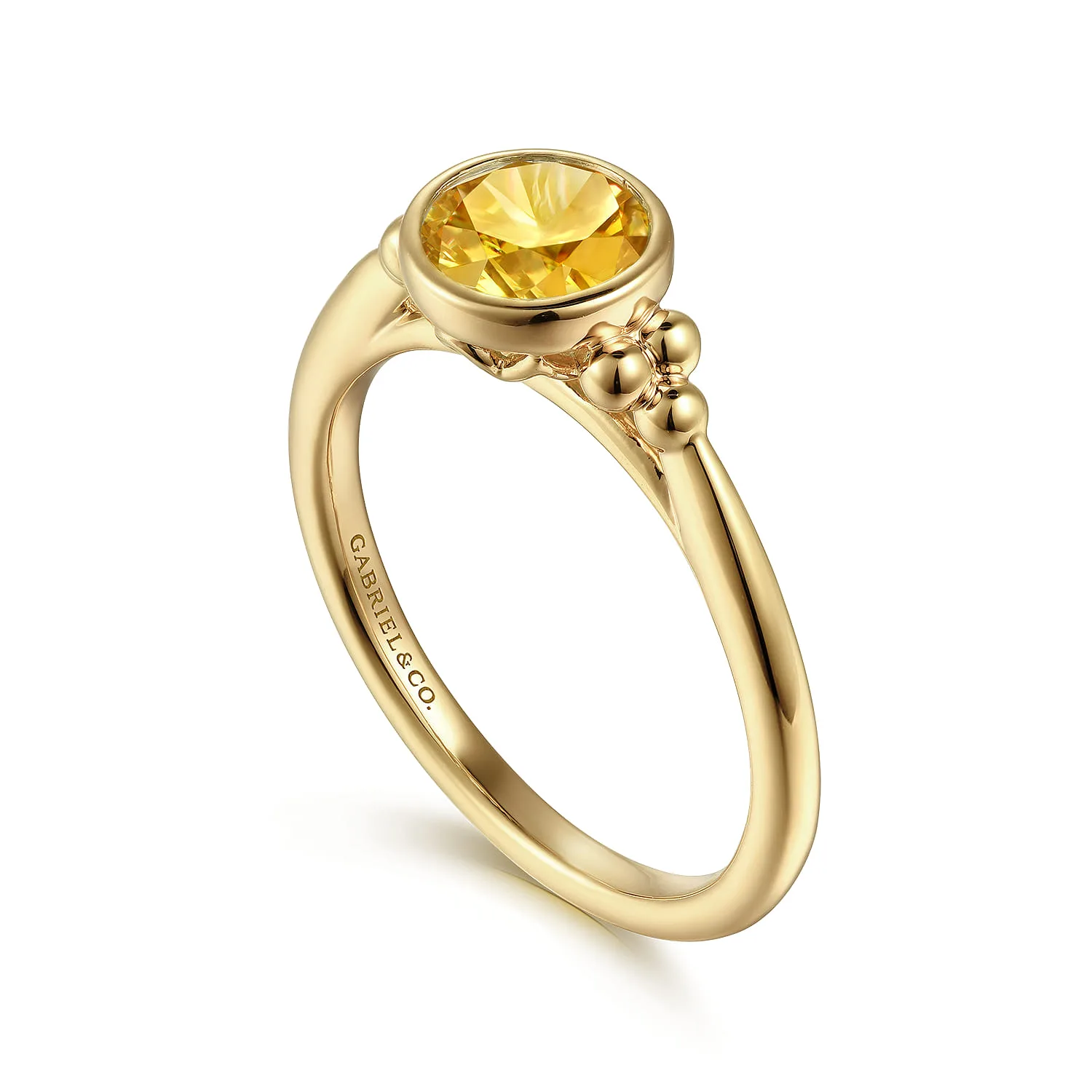Citrine Bujukan Promise Ring in 14K Yellow Gold, photograph 3