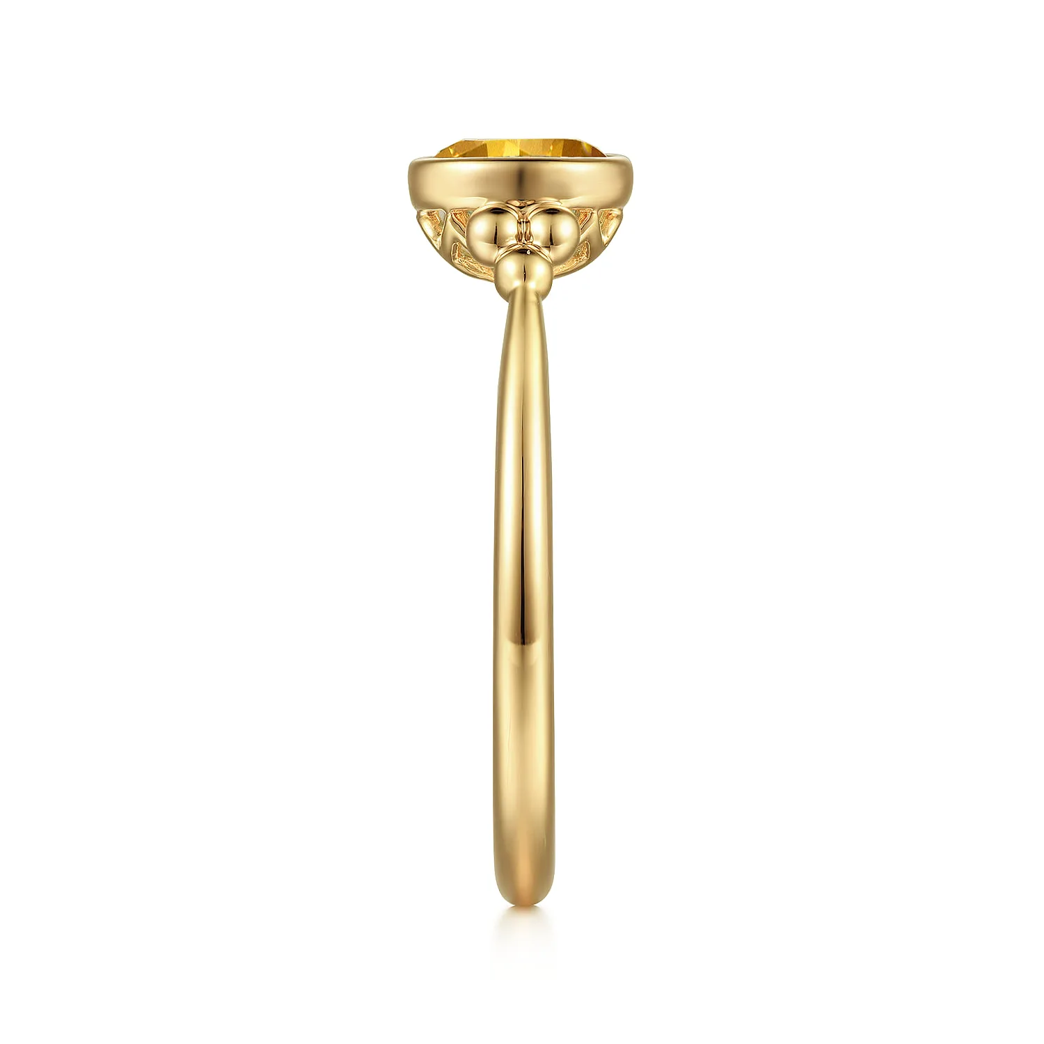 Citrine Bujukan Promise Ring in 14K Yellow Gold, photograph 4
