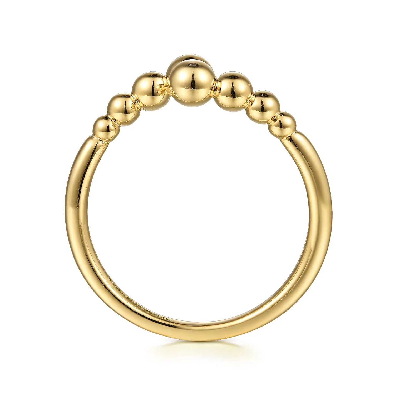 Graduating Bujukan Beads Bypass Ring in 14K Yellow Gold, photograph 2