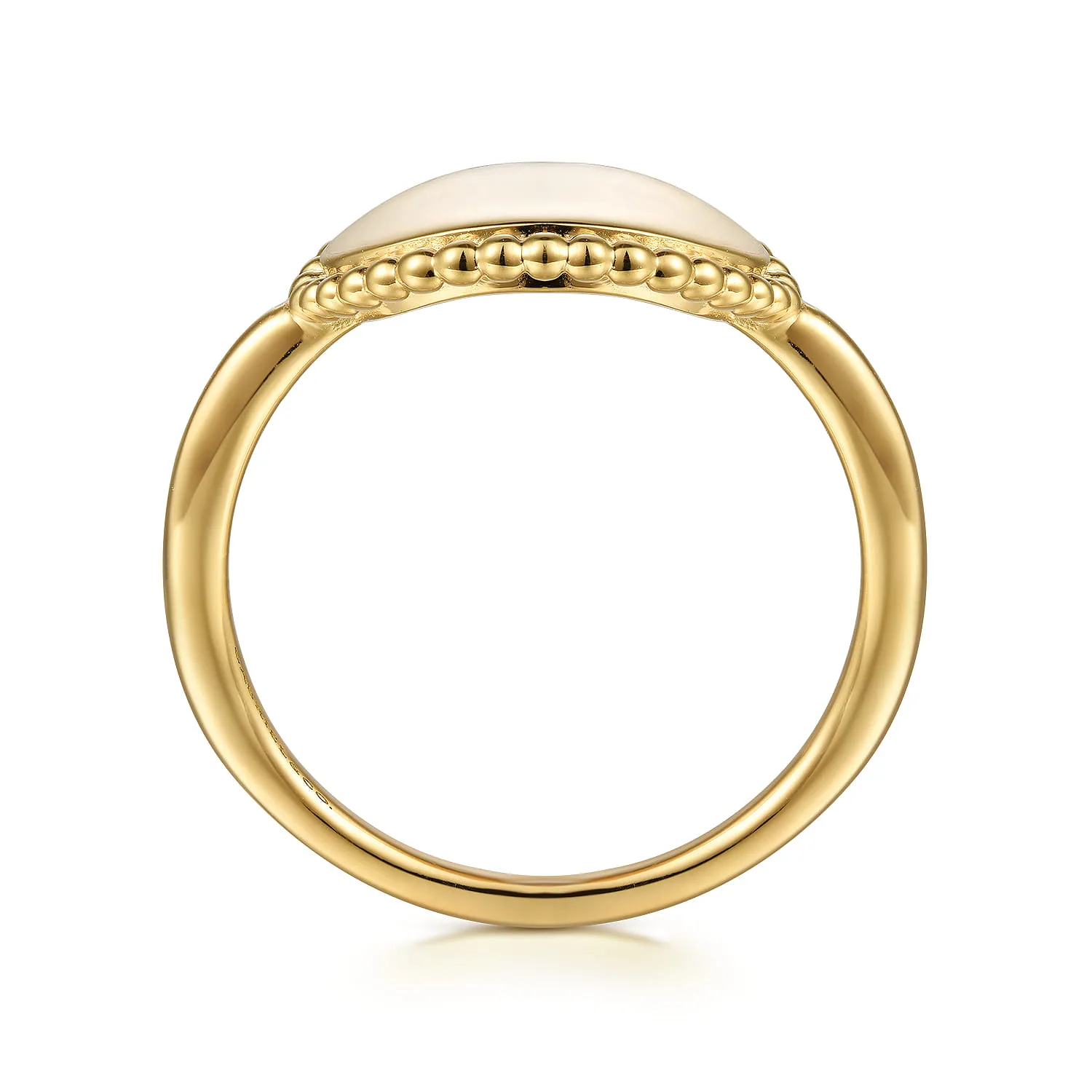 Bujukan Frame Engravable Ring in 14K Yellow Gold, photograph 2